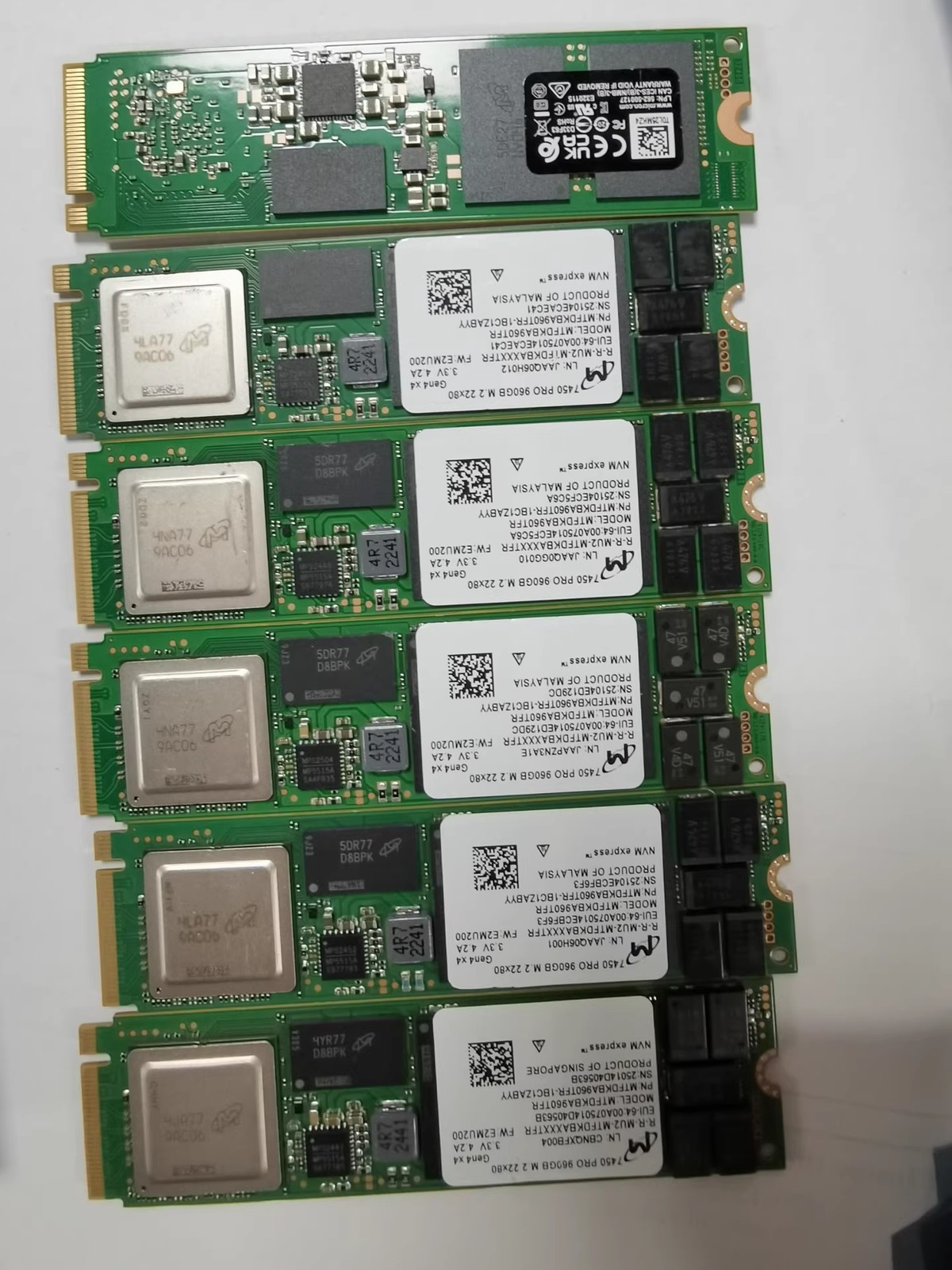 1x 960GB MICRON M.2 7450 PRO 22x80 Gen4x4 MTFDKBA960TFR-1GB1ZABYY NVME 1DWPD TLC