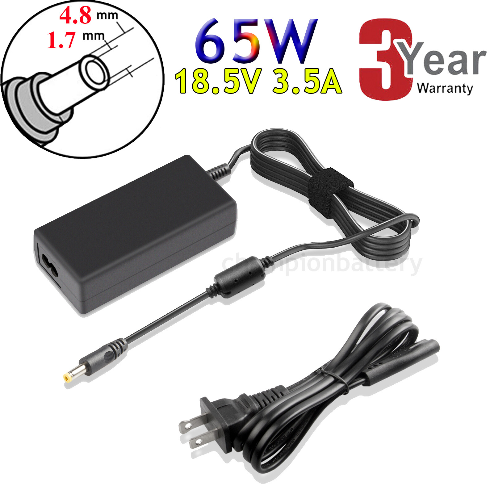 For HP Pavilion TX1000 TX1400 TX2100 TX2500 65W AC Power Adapter Charger