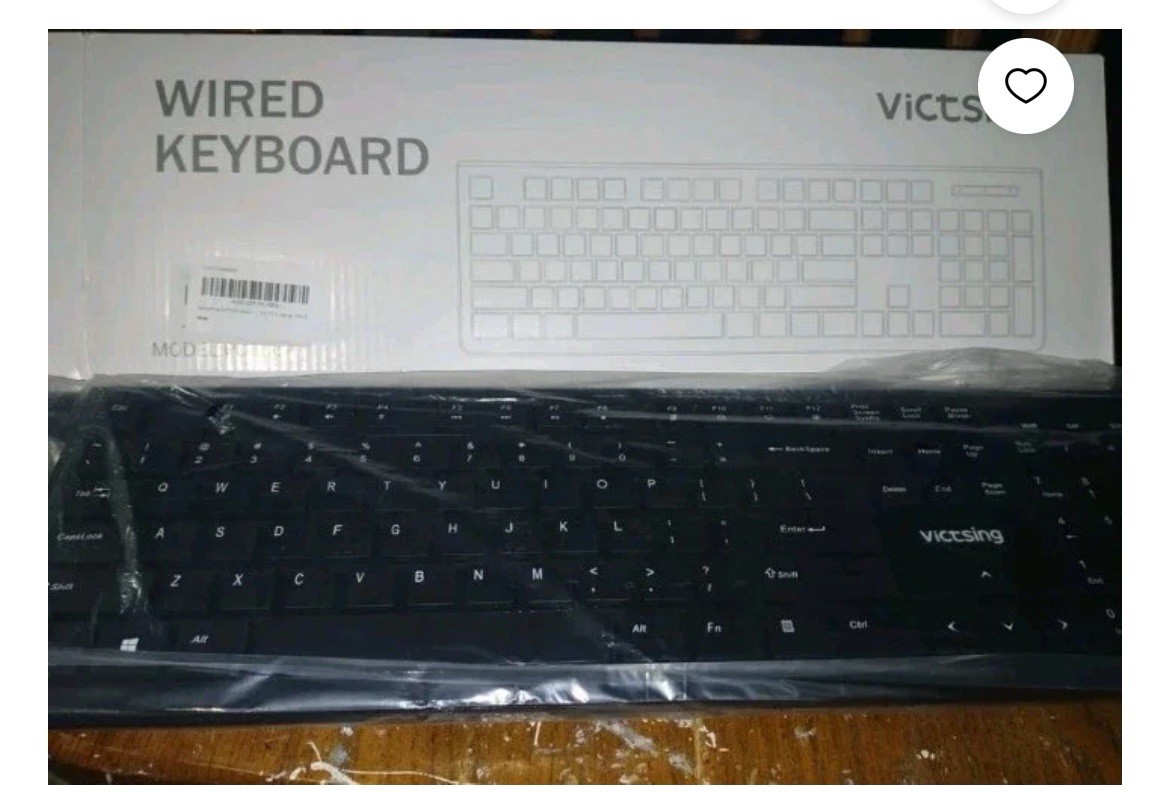 Victsing Wired Keyboard Model PC206A Black USB Type A. For PC MAC Teclado