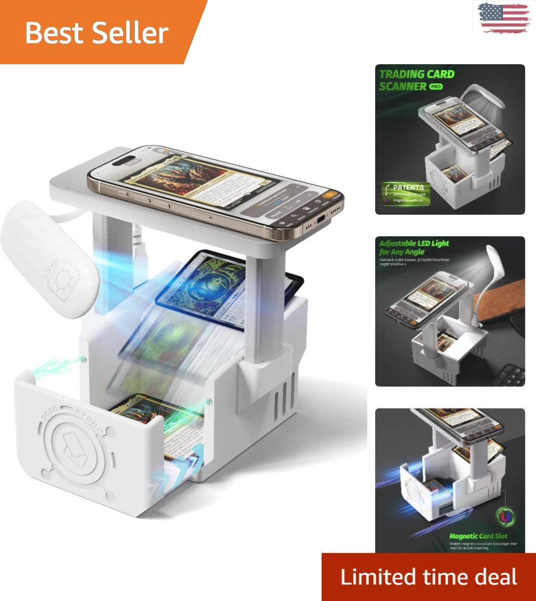 User-Friendly MTG Scanner Stand with LED Light – Perfect for TCG Collectors