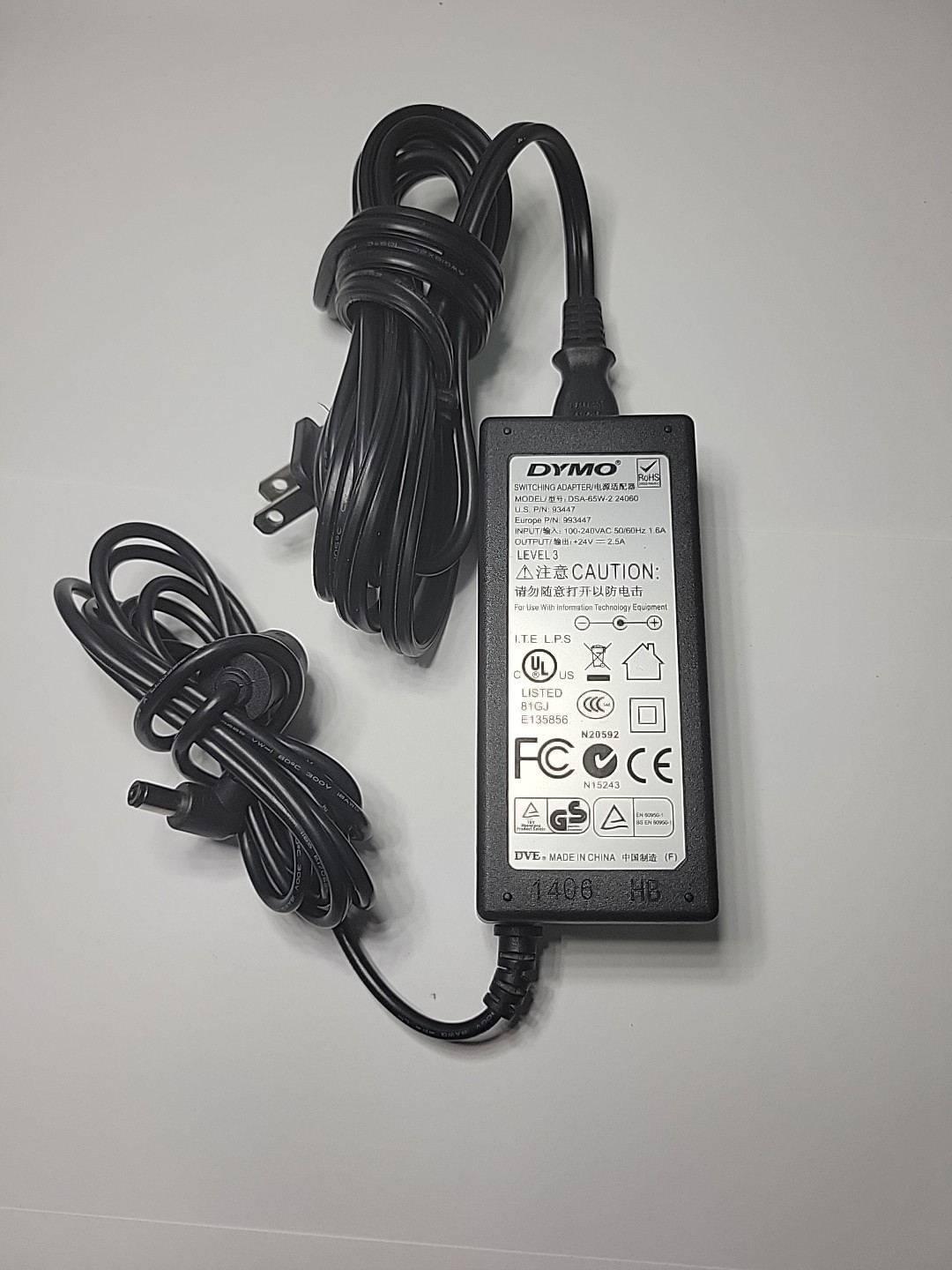 Dymo DSA-65w-2 24060 OEM GENUINE AC DC Adapter Power Supply Cord Charger