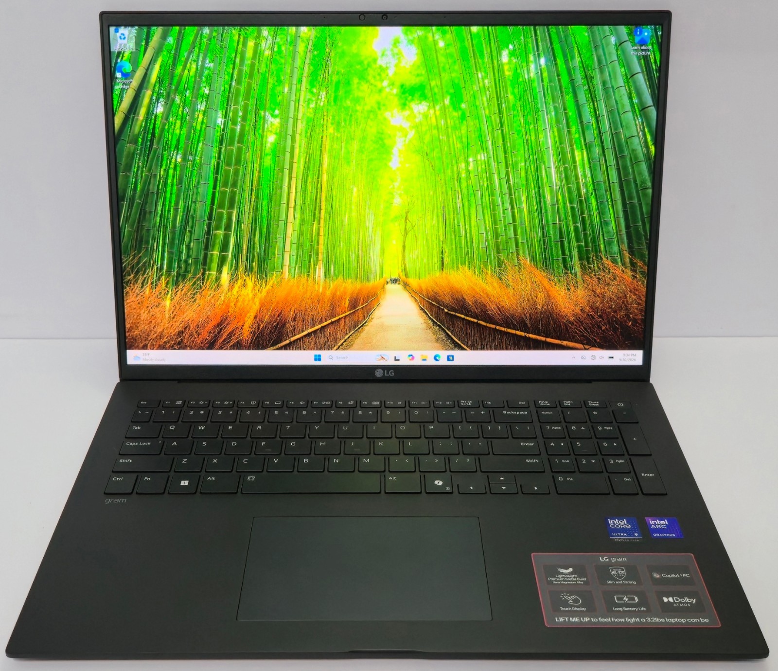 LG gram 17" QHD+ Touch Laptop (Intel Core Ultra 9 288V, 32GB RAM, 1TB SSD) Black