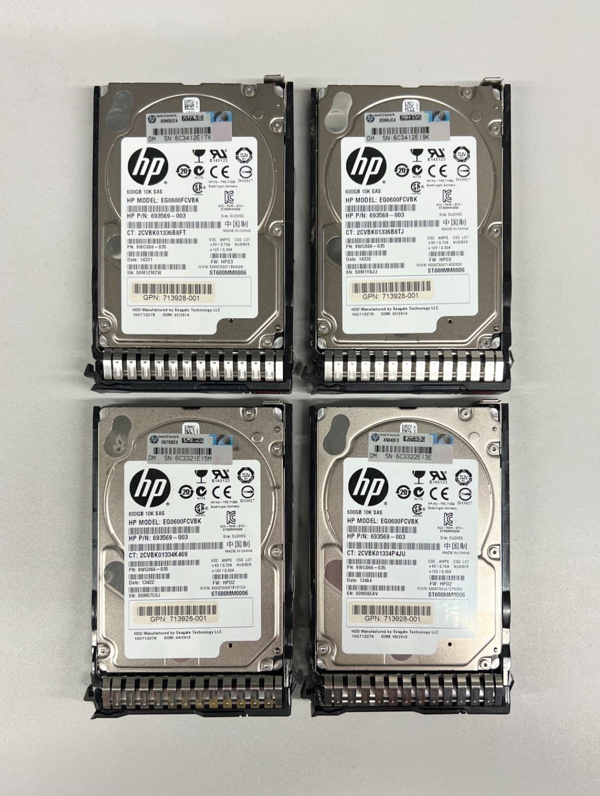 LOT OF 40x 713828-B21 HPE SEAGATE 600GB 6G SAS 10K 2.5" SFF HDD HARD DRIVE