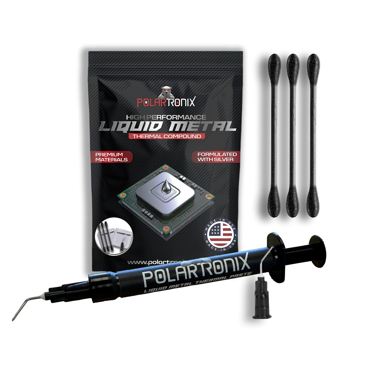 PolarTronix  1.5gram Liquid Metal Thermal Paste, PS5, PC, CPU, GPU , Made in USA