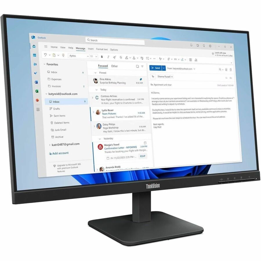 Lenovo ThinkVision S24-4e 24" Class Full HD LED Monitor 16:9 Raven Black