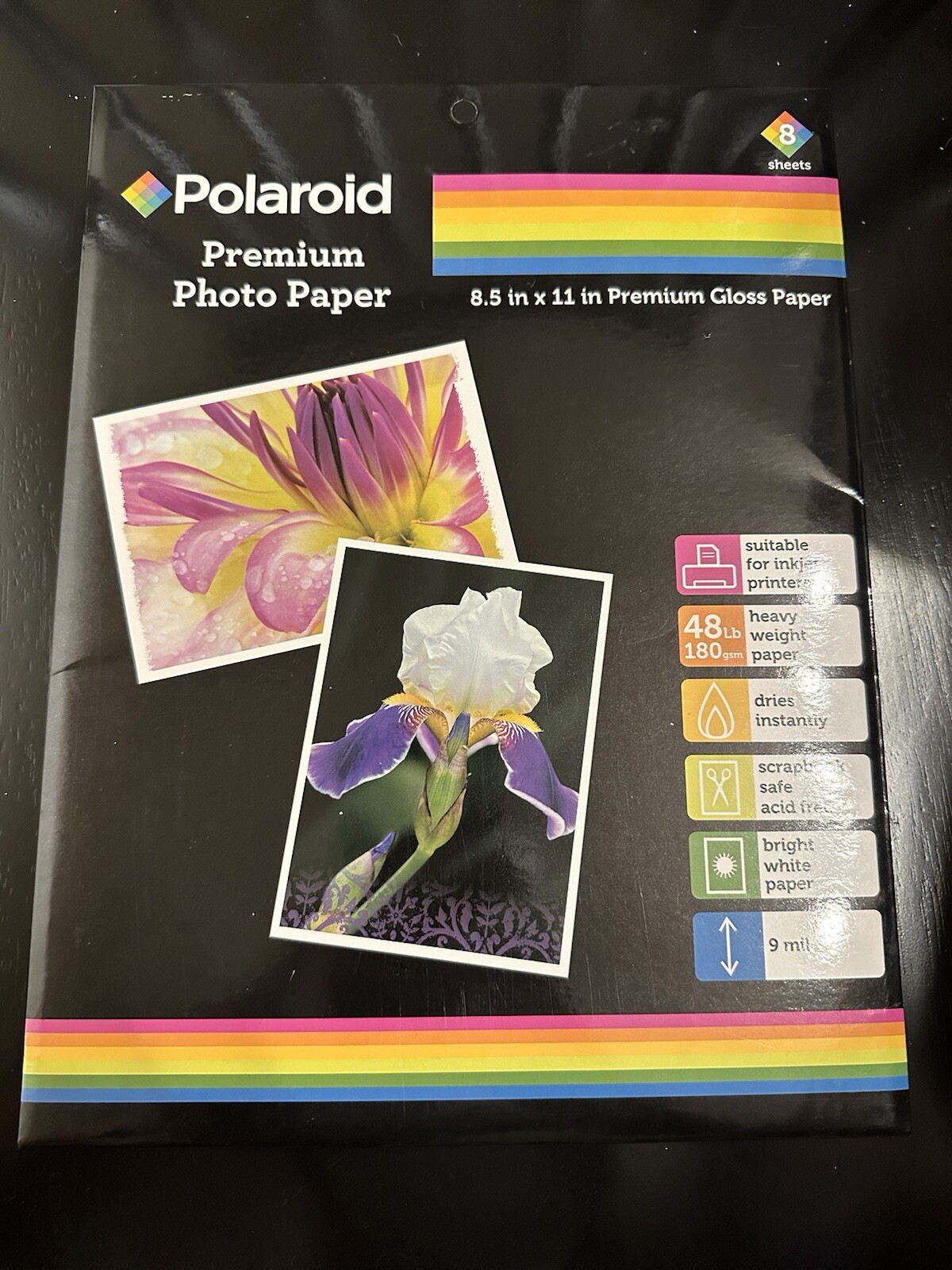 Polaroid Premium Photo Paper 8 Sheet 8.5 In. x 11 in. Sealed