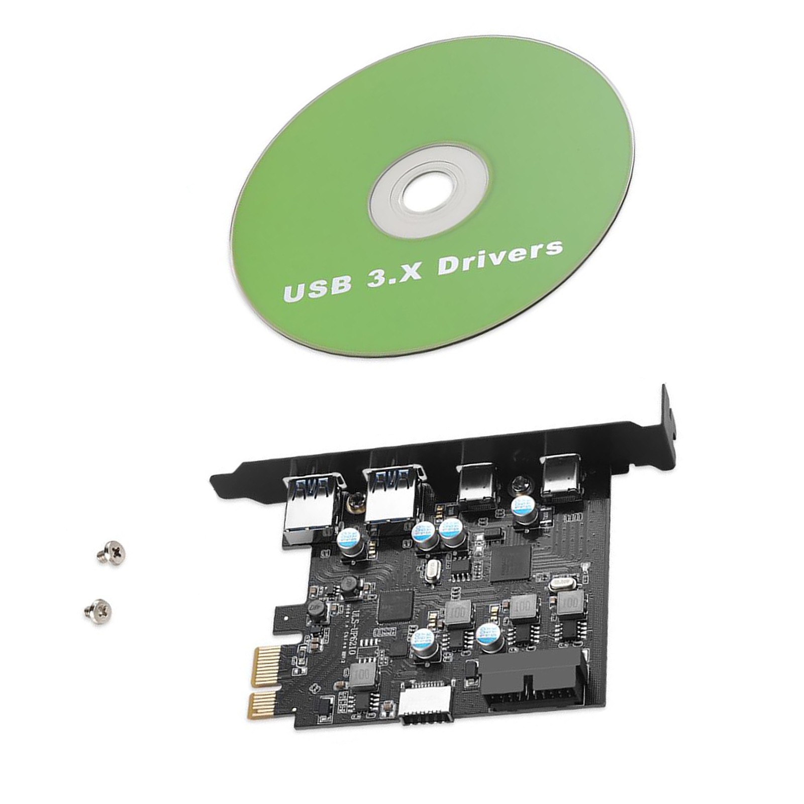 Plug-N-Play USB3.0 PCIe Expansion Card 2xUSB-C 2xUSB-A 5Gbps For Multi-OS