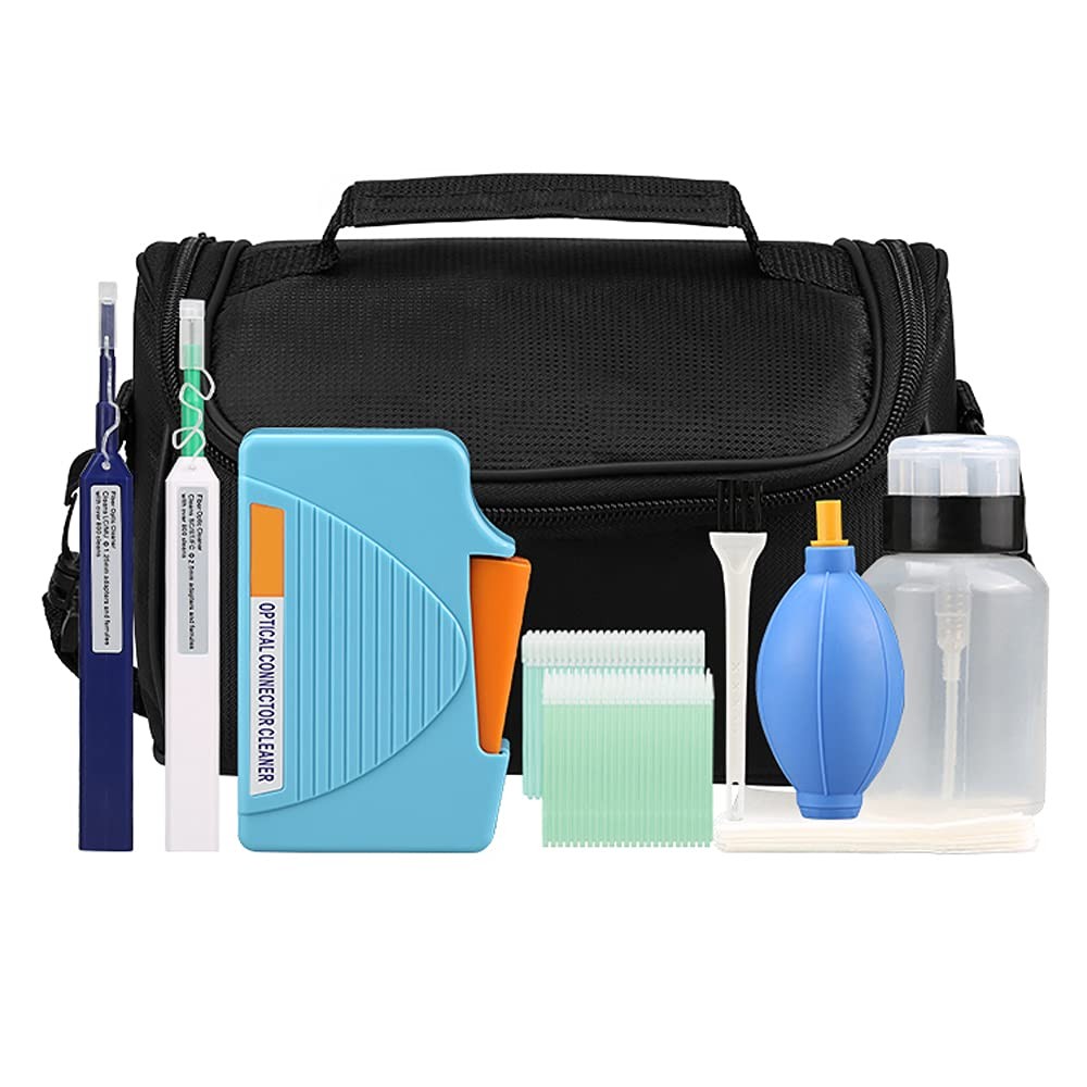 Fiber Optic Cleaning Kit Optical Fiber Cleaner Tools with Fiber Cleaning Cass...