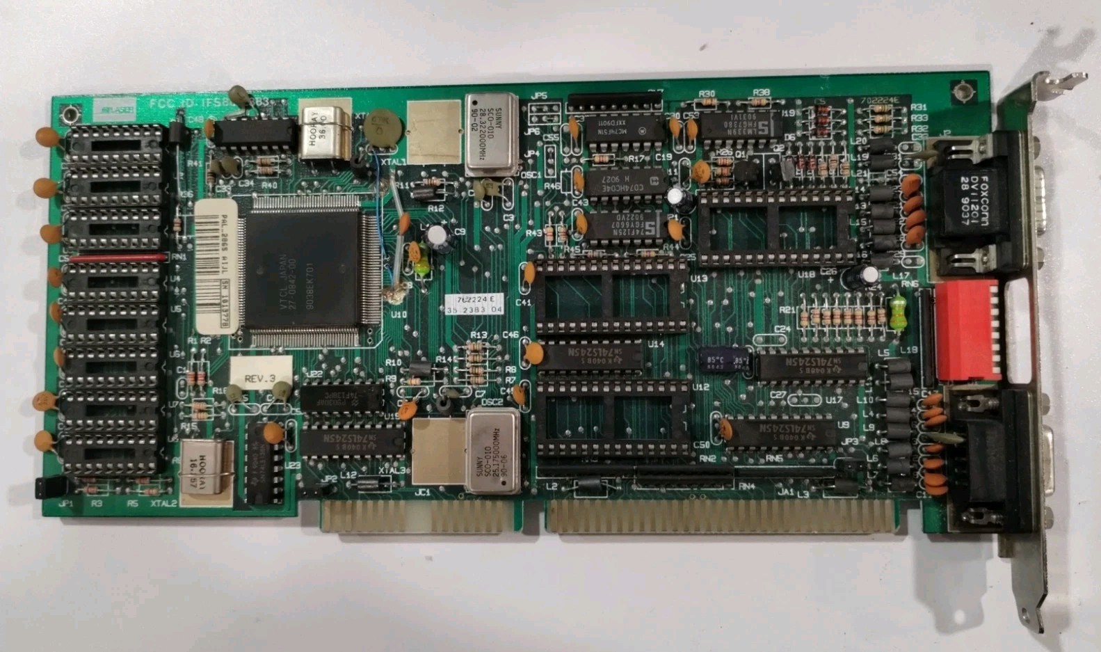 Vintage ISA VGA Card w/ Serial Ports Yamaha Y7CL NEC uPD72103 Rare OEM