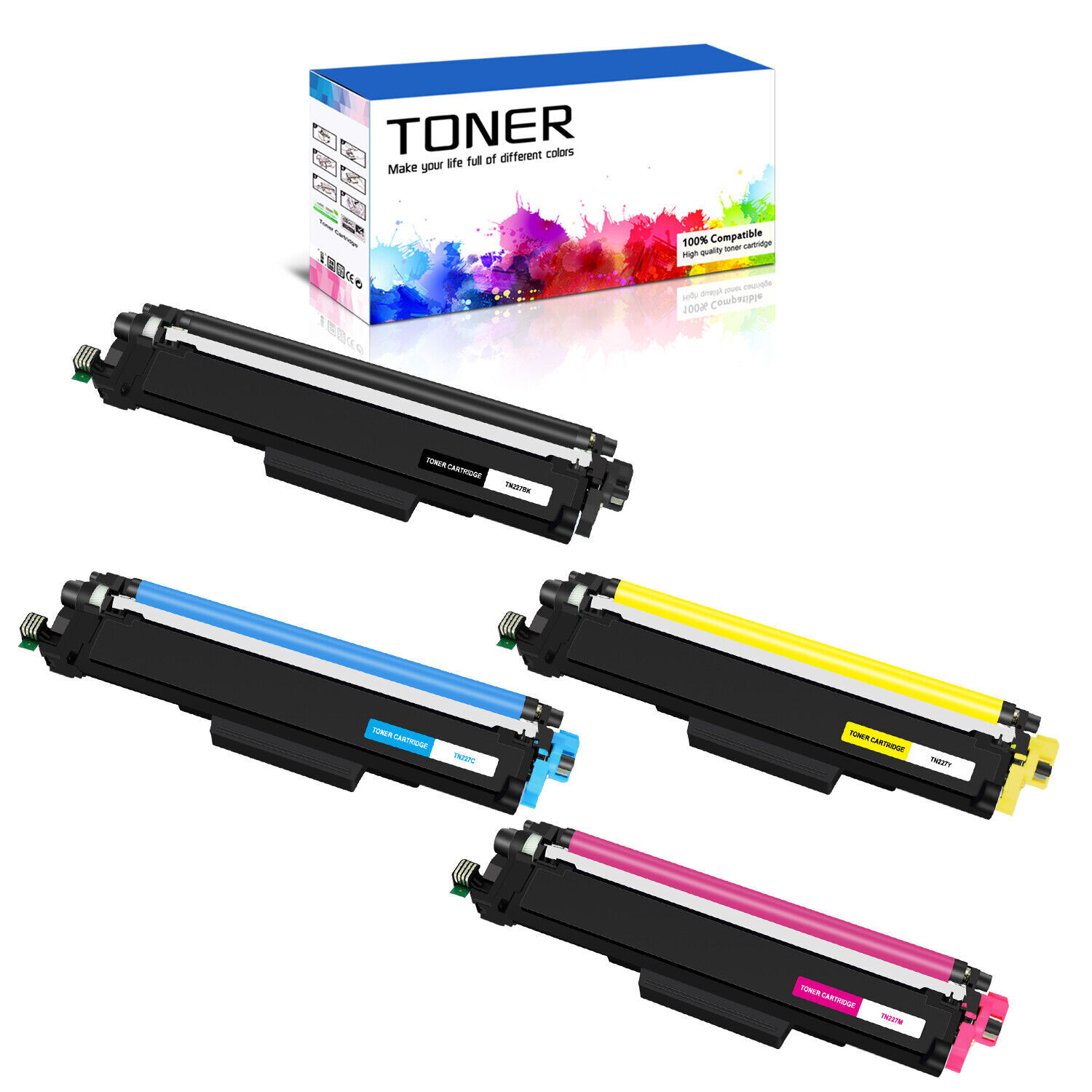 Set of 4PK TN227 B/C/M/Y Toner For Brother HL-L3270CDW HL-L3290CDW MFC-L3710CW