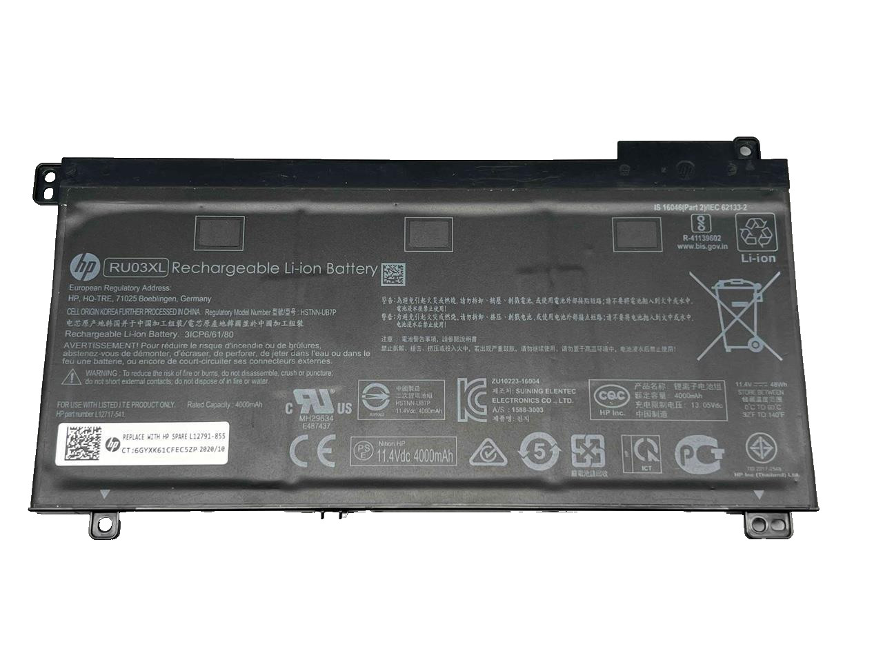 Lot of 10 Genuine HP RU03XL L12791-855 Battery Health 70%-79%