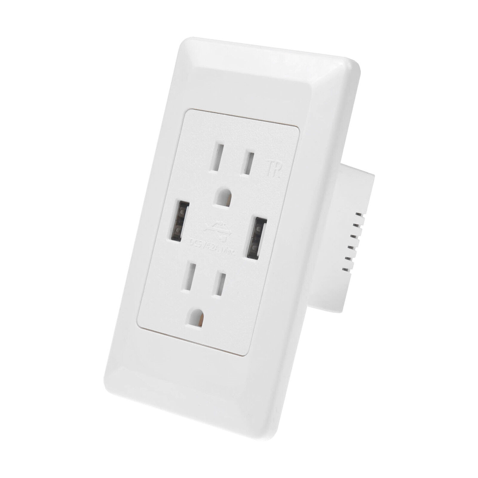4.2A USB Port Wall Outlet Charger w/ 15A Tamper Resistant Receptacle