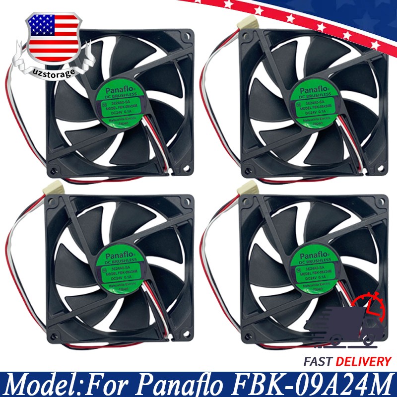 4* Panaflo FBK-09A24M 24V 0.1A 3 Pin Large Air Volume Silent Cooling Fan 90*25mm