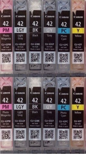 12 Virgin Empty Genuine Canon CLI-42 Inkjet Cartridges 42 w/Chip NO CYN NO MAG