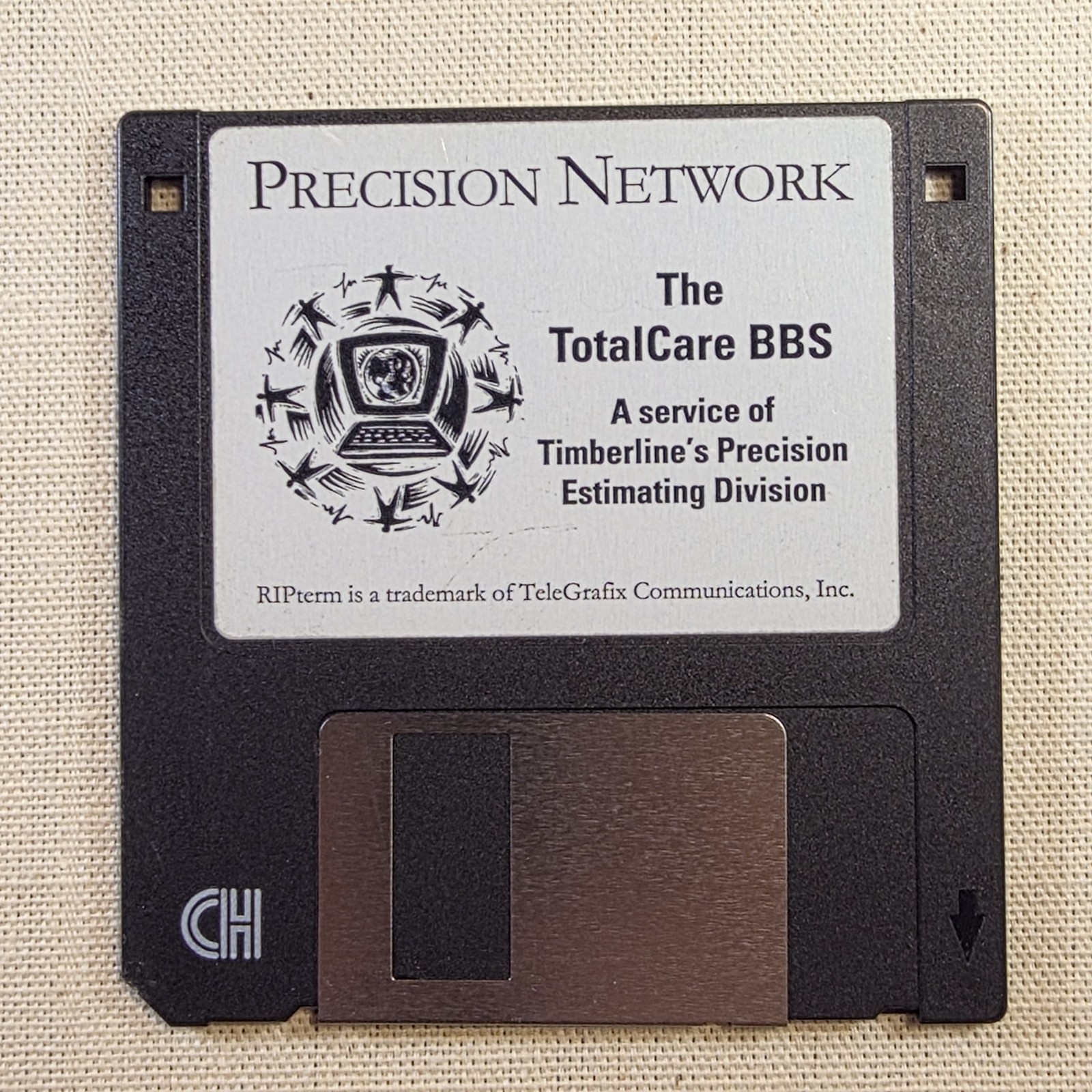 3.5" Floppy Disk Vintage Precision Network TotalCare BBS Labeled