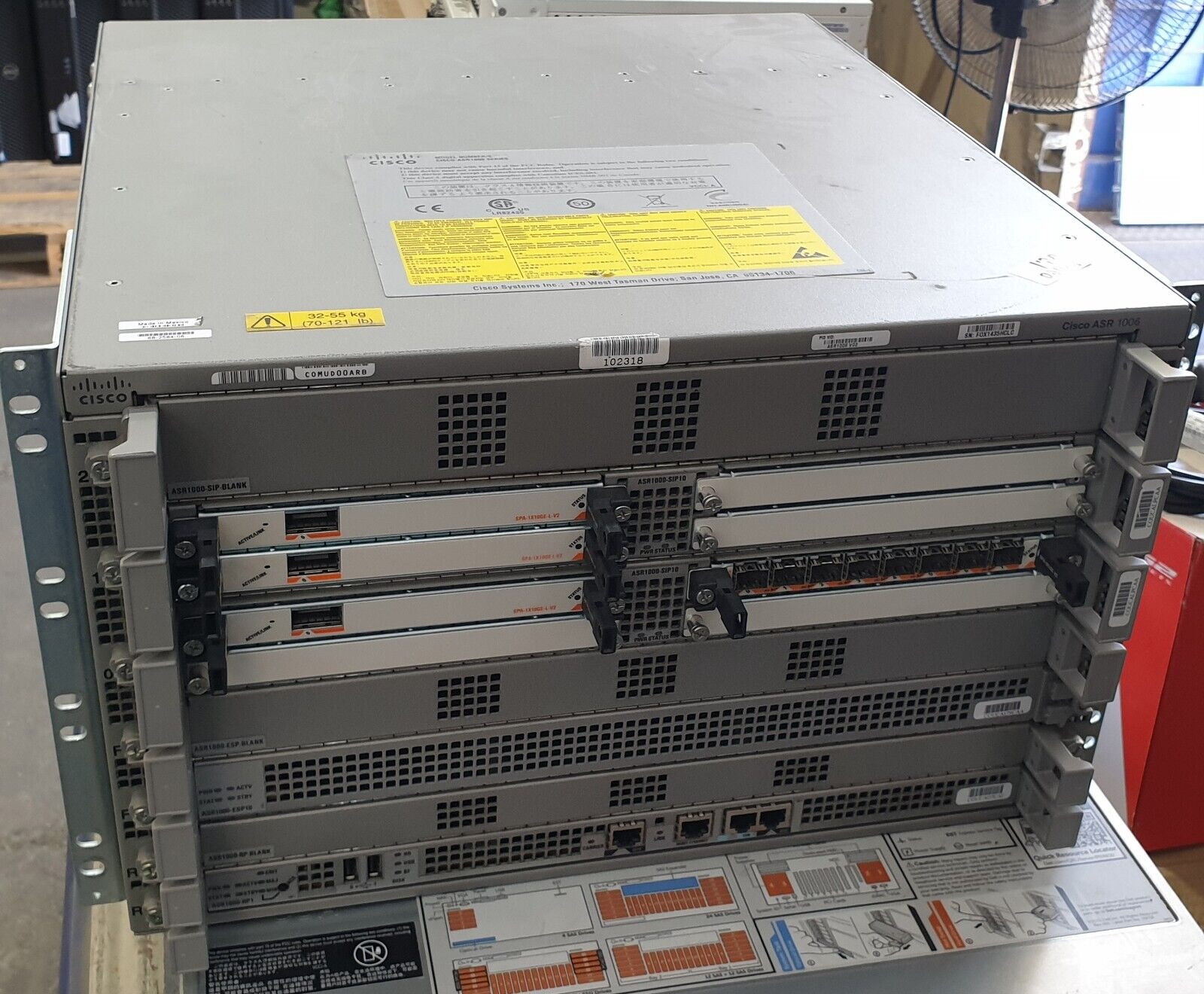 Cisco ASR1006 V02 Router with 3 x SPA-1X10GE-L-V2 + SPA-8X1GE-V2 +ASR1000-ESP10