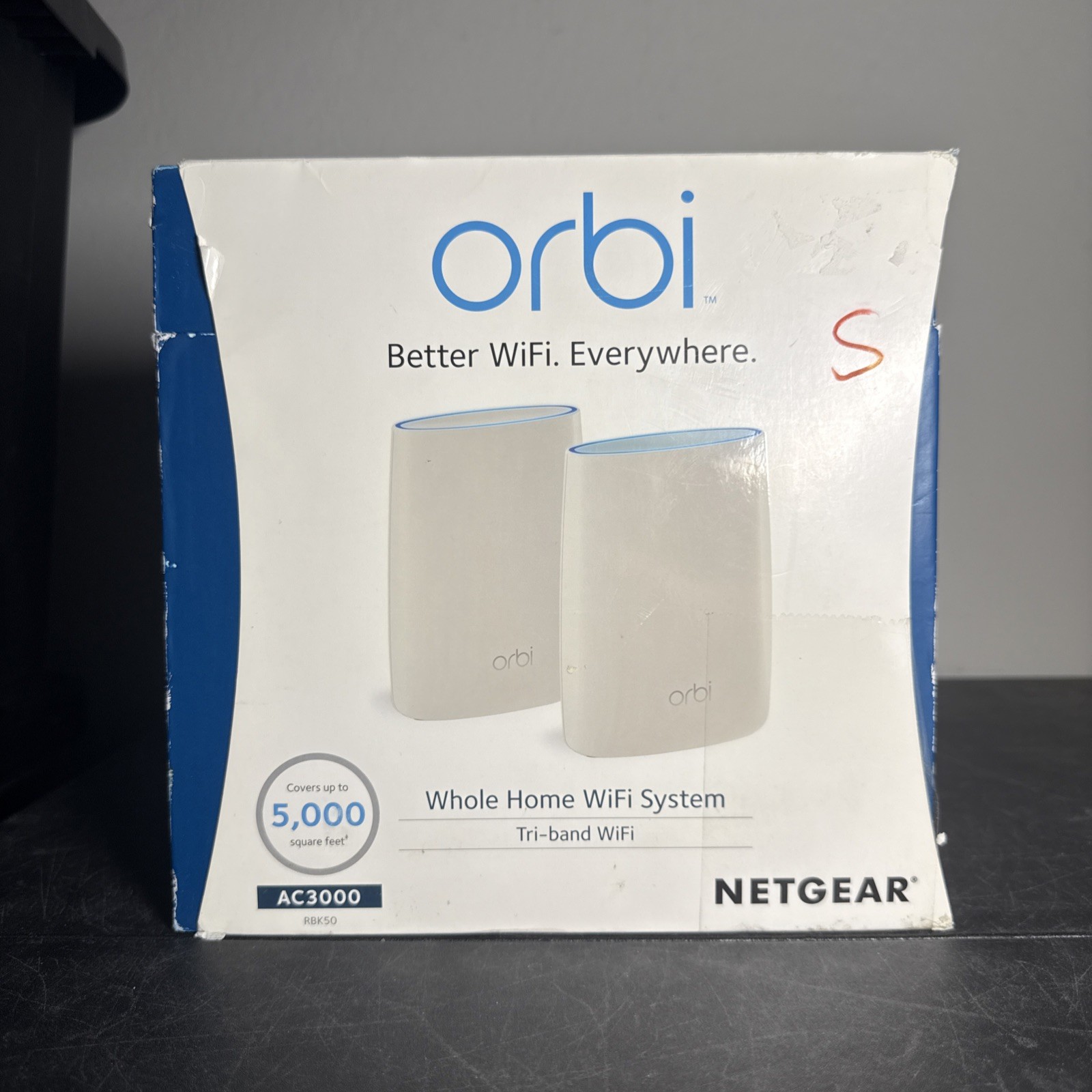 Netgear ORBI RBK50 AC3000 Tri-Band Whole Home Mesh Wifi System Used