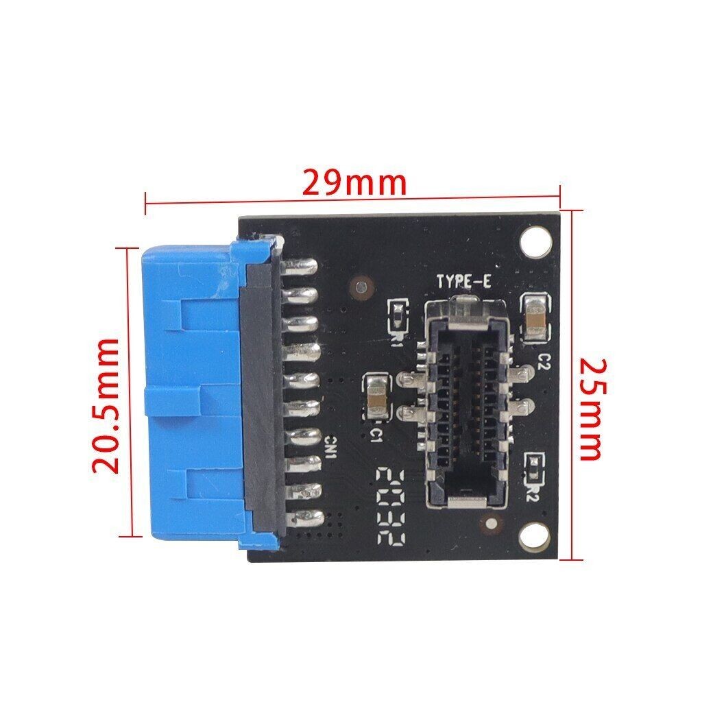 Type C USB3.1 Front Panel Socket USB 3.0 19 Pin to TYPE-E 20Pin Header Adapter