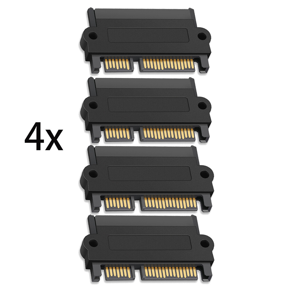 4pcs SFF-8482 SAS To SATA 22 Pin Angle 180 Degree Hard Disk Adapter NEW