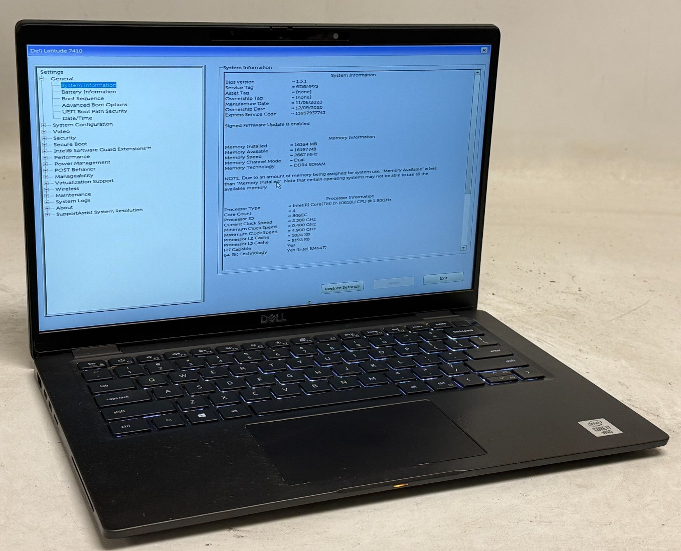 Dell Latitude 7410 14" (i7-10610u 1.80GHz - 16GB RAM - 256GB SSD - Win11Home)