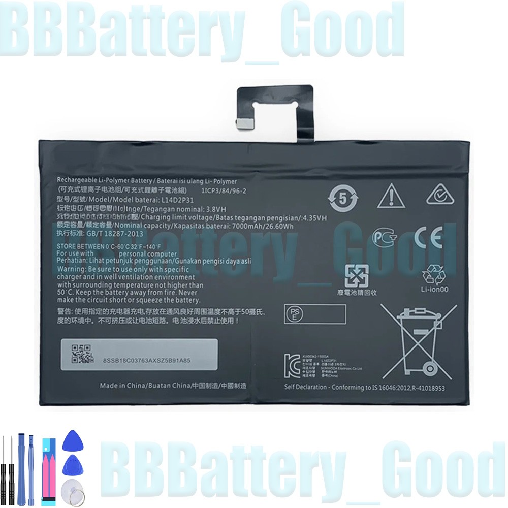 Battery for Lenovo Tab TB-X103F TB-X304L TB-X704N A10-70F L14D2P31 SB18C03763