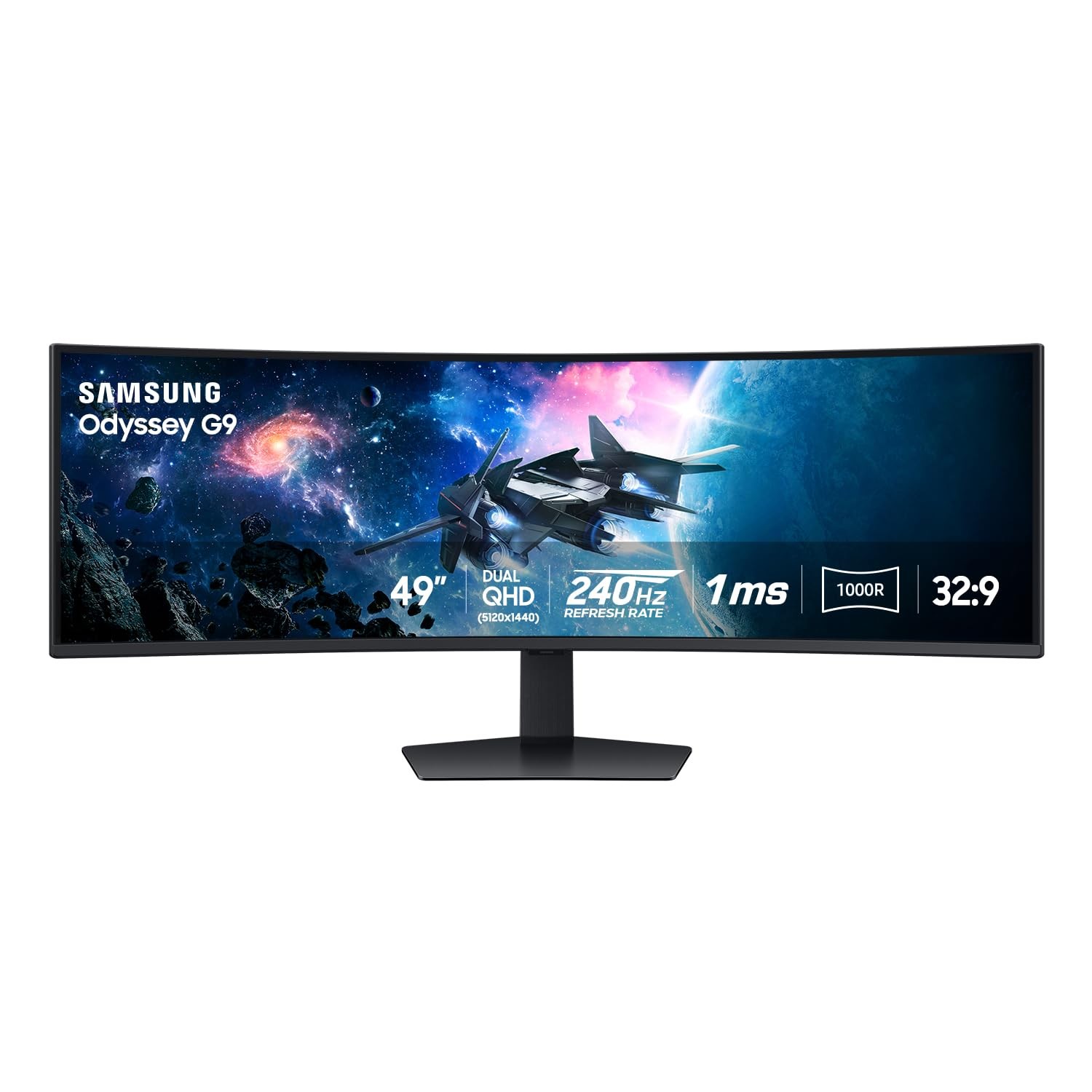 Samsung 49” Odyssey G9 Series DQHD 1000R Curved 240Hz Refresh Rate, Black