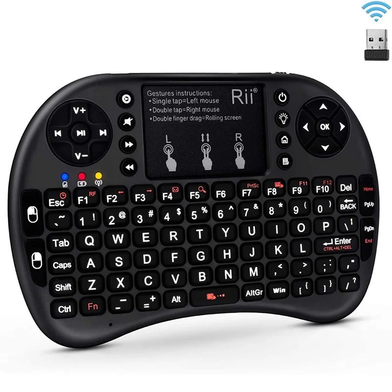 Rii i8+ Black Mini Wireless Keyboard with BACKLIGHT for Smart TV Android TV Box