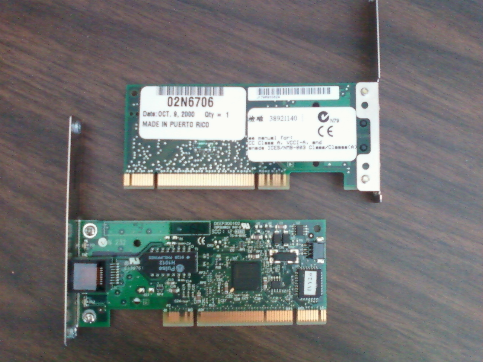 IBM 02N6706 10/100TX RJ-45 PCI Internet Card InfoPrint 21 4322-001