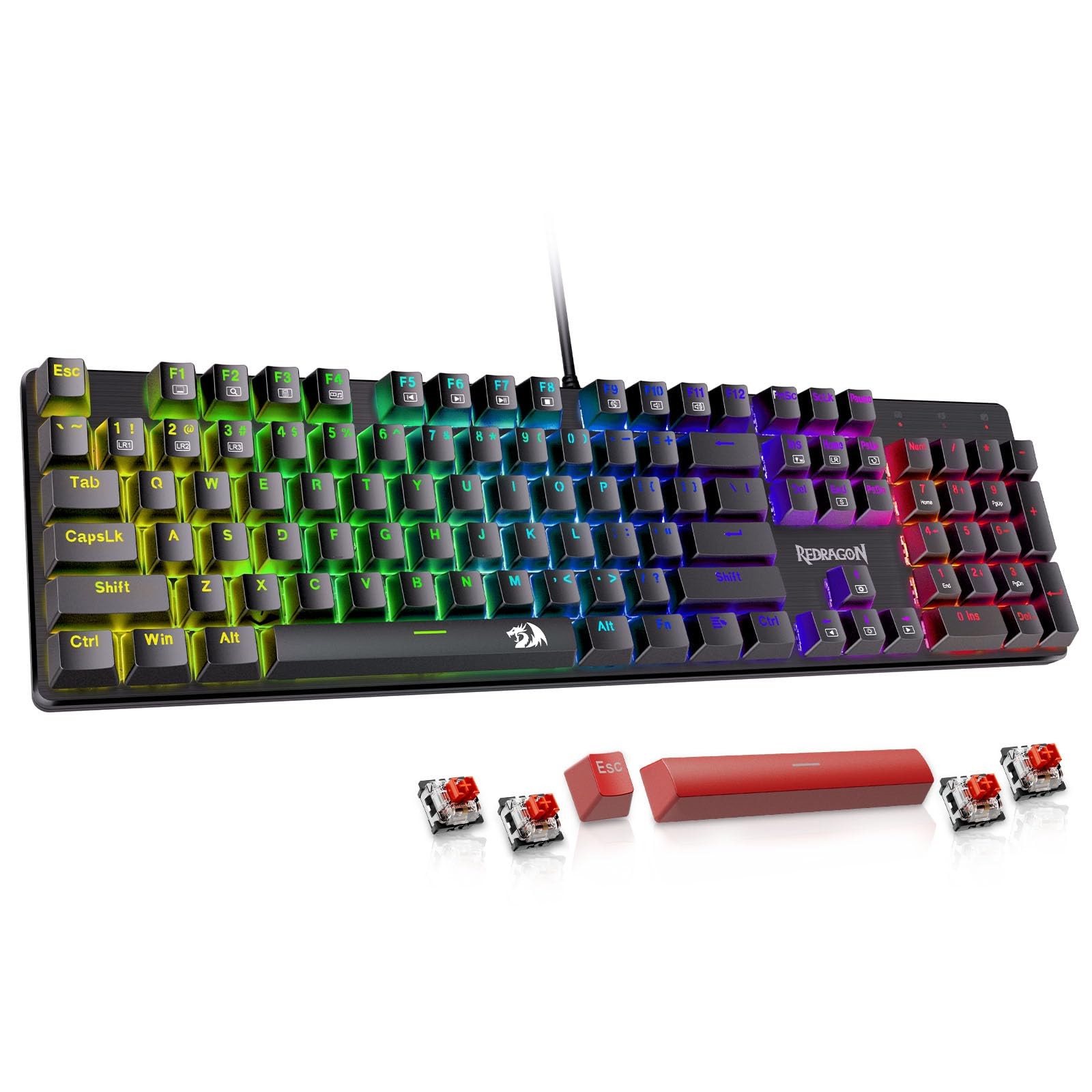 Redragon SINDRI PRO Mechanical Gaming Keyboard Hot-Swappable Red Switch RGB