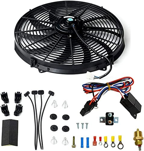 16 inch Electric Radiator Fan, 3000 CFM 10 Blades Electric Fan 16 Inch