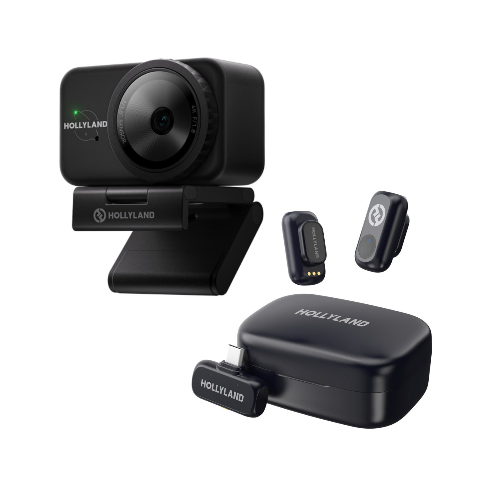 Hollyland Lyra UHD 4K Webcam Streaming Bundle with LARK A1 Wireless Mic (Black)