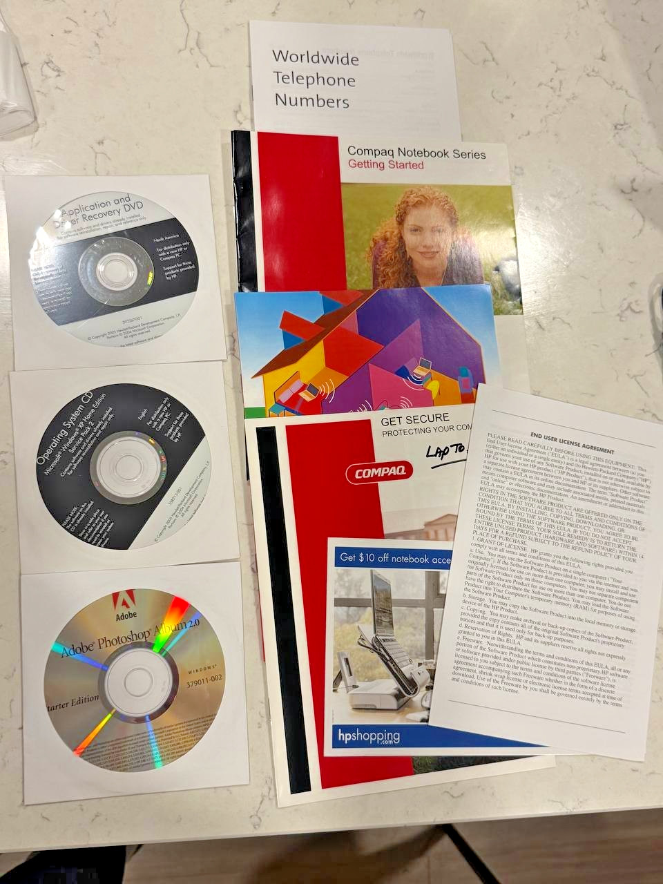 Compaq Notebook Windows XP Home Recovery CD Software Manual Adobe Photosh UNTEST