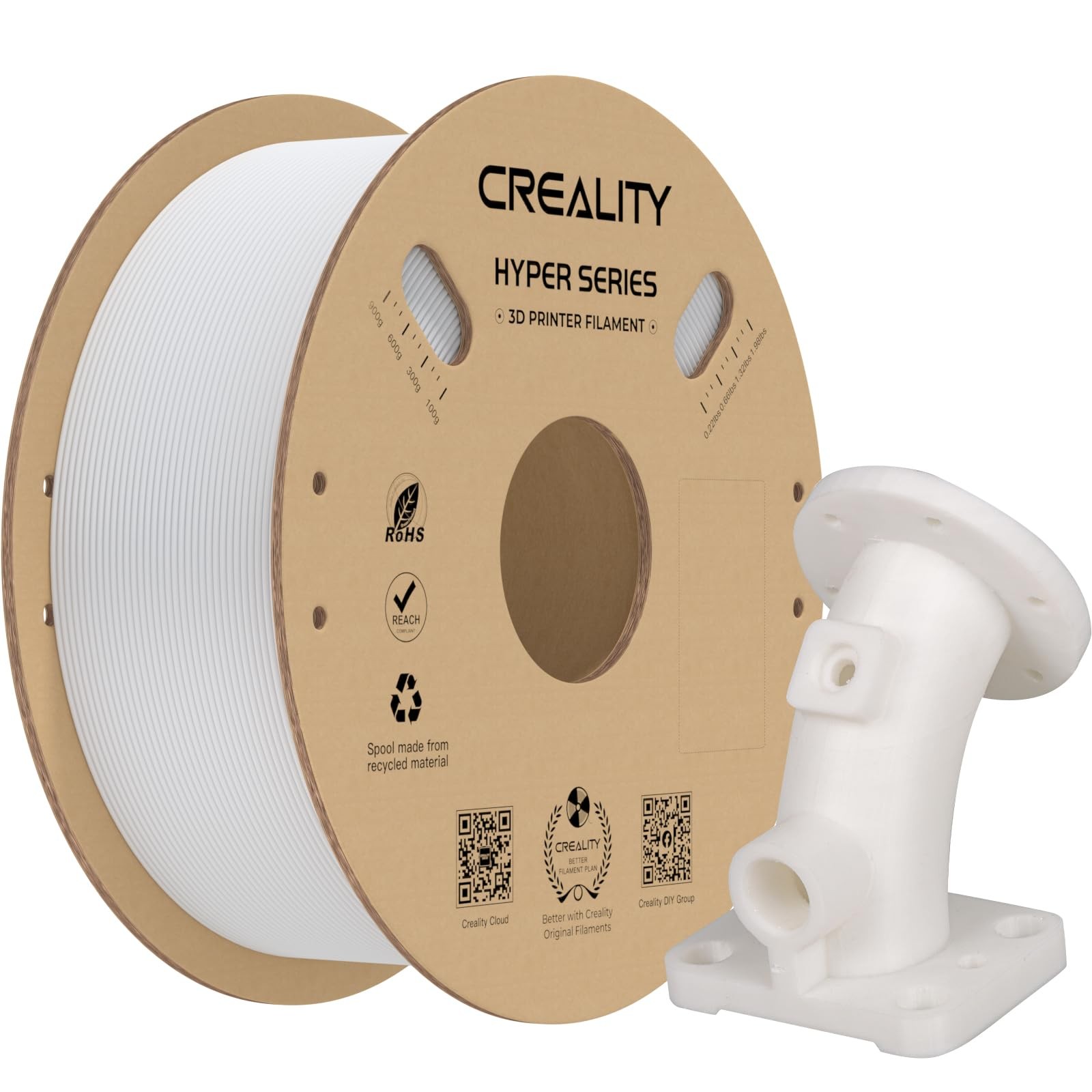 Creality Hyper ABS Filament 175mm High Speed White 3D Printing 350mm/s