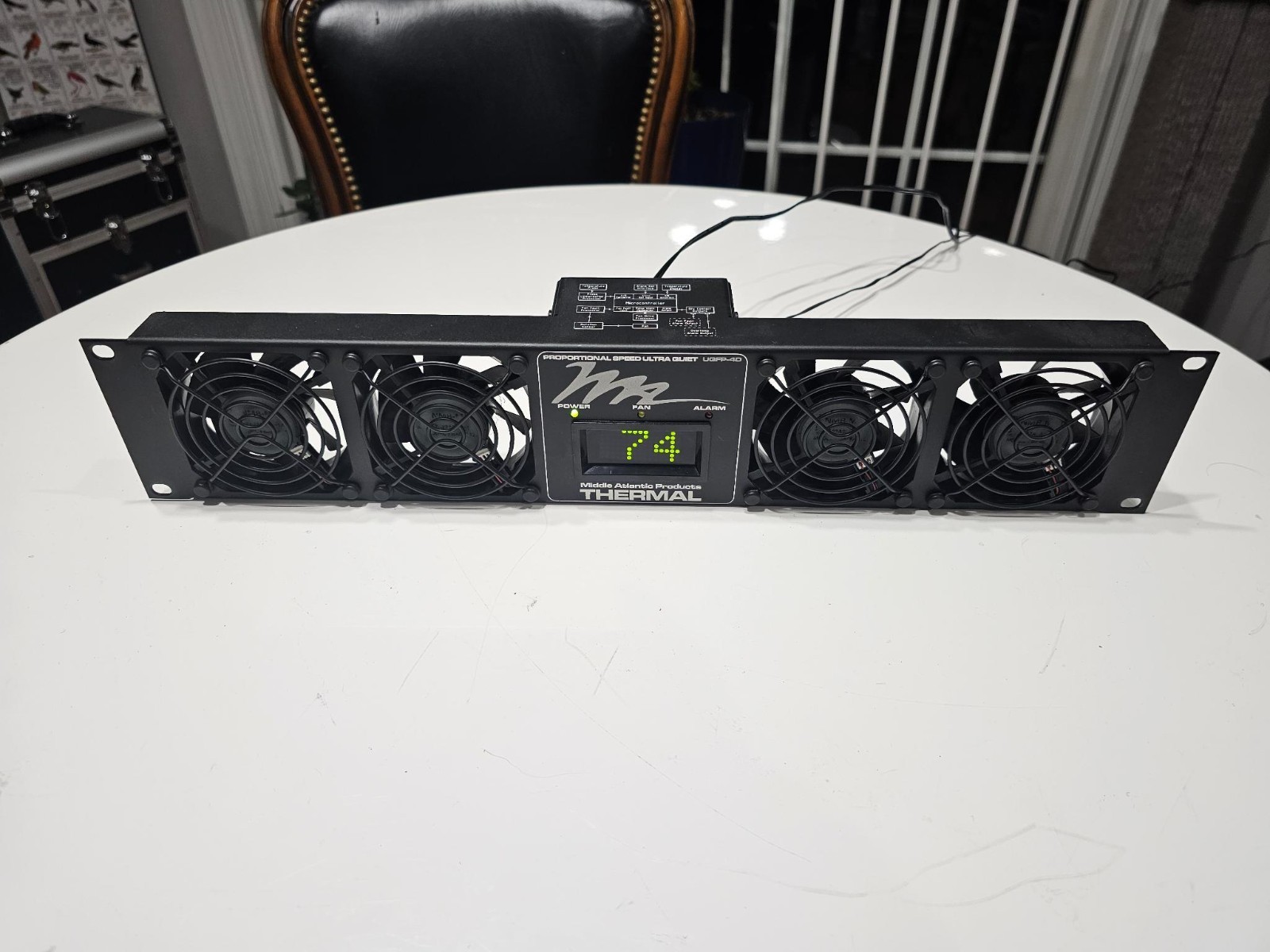 Middle Atlantic UQFP-4D 2U Ultra Quiet Fan Panel w/ Display 100 CFM 27dB Tested