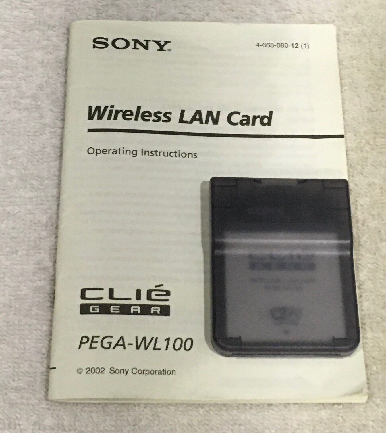 Sony Clie PEGA-WL100 Wireless LAN Card CompactFlash type connector Network Card