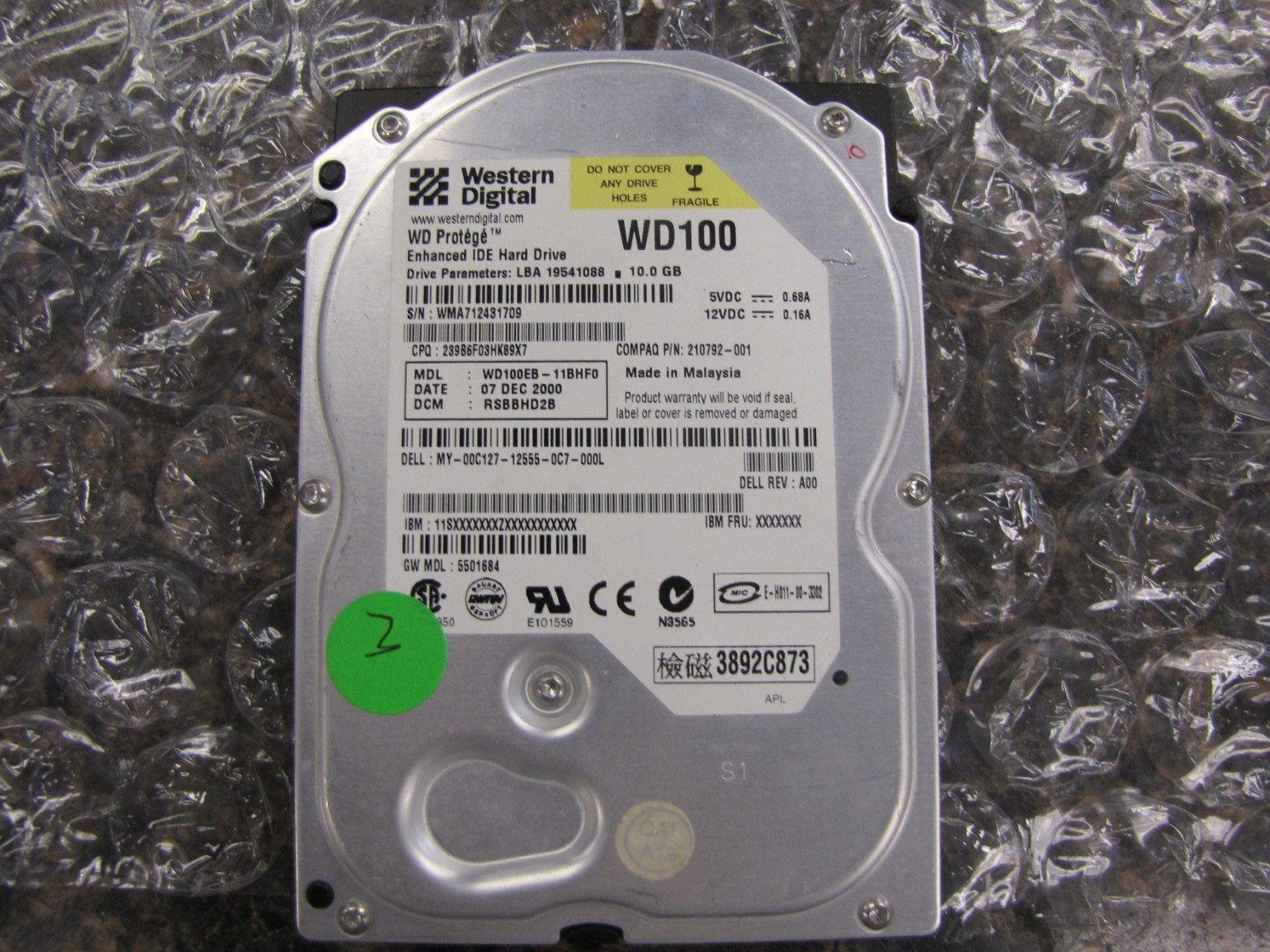Western Digital Protege WD100 WD100EB-11BHF0 Hard Disk Drive- TESTED- NM9