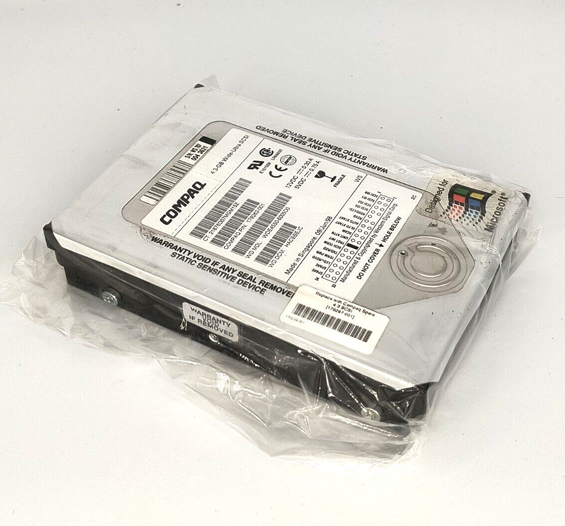 VINTAGE COMPAQ WDE4550-6005D0 4.3GB 3.5" WIDE SCSI HD 68PIN QUANTIUM RM3-HD4A
