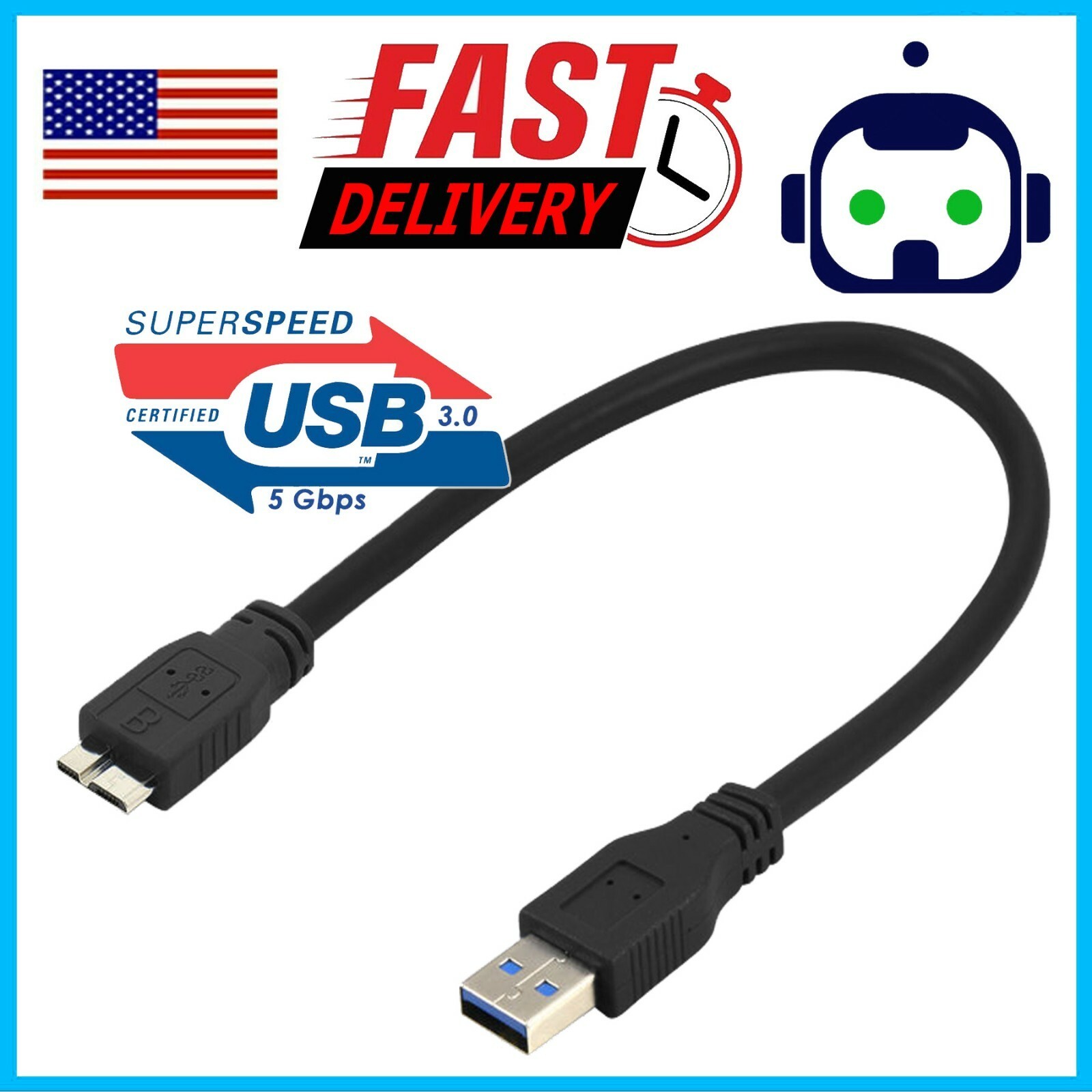 3.0USB Cable Cord For Seagate Backup Plus Slim Portable External Hard Drive HDD