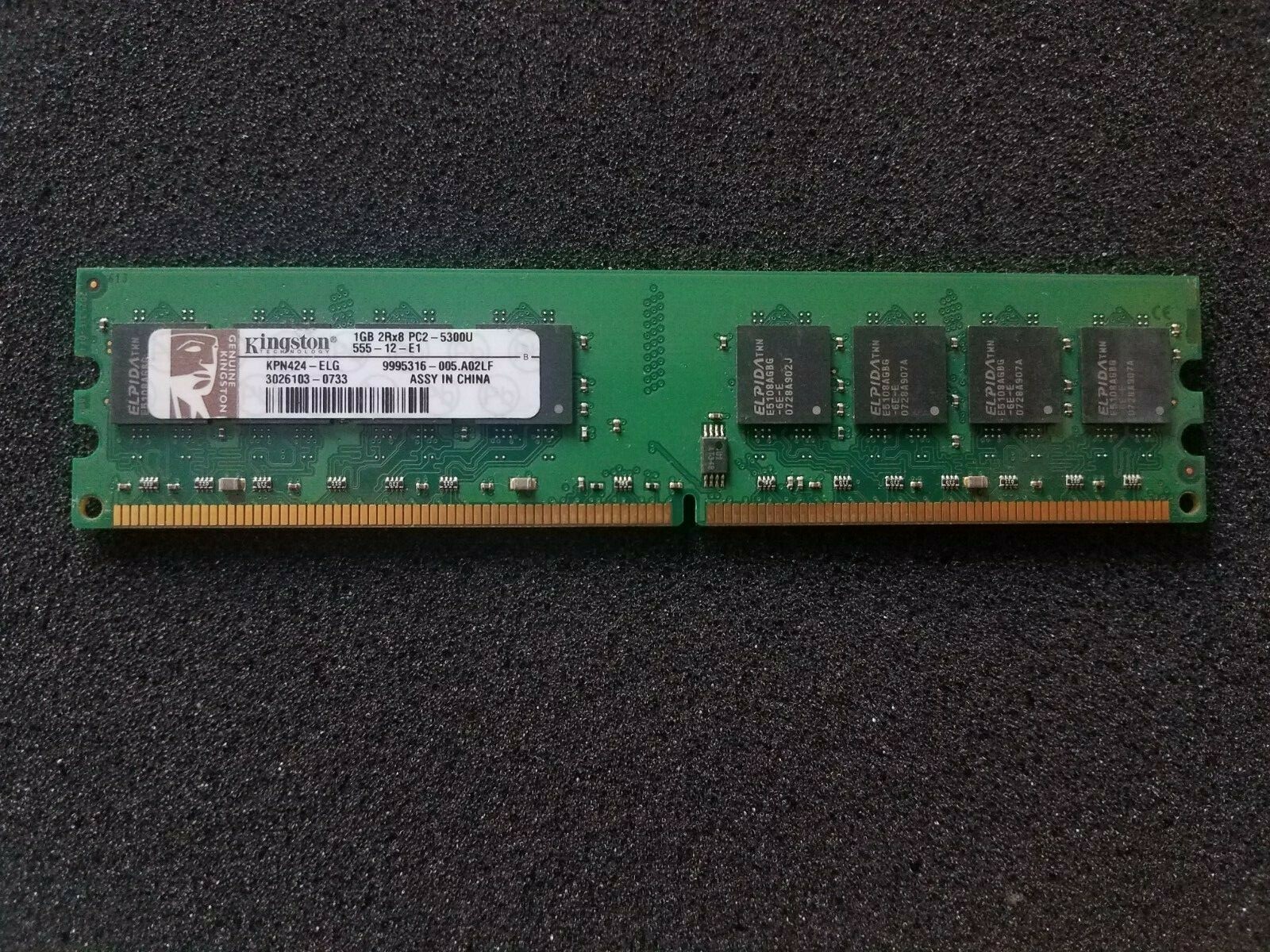Kingston KPN424-ELG - 1GB - DDR2 - 667MHZ - PC2-5300U - 240 Pins - Unbuffered