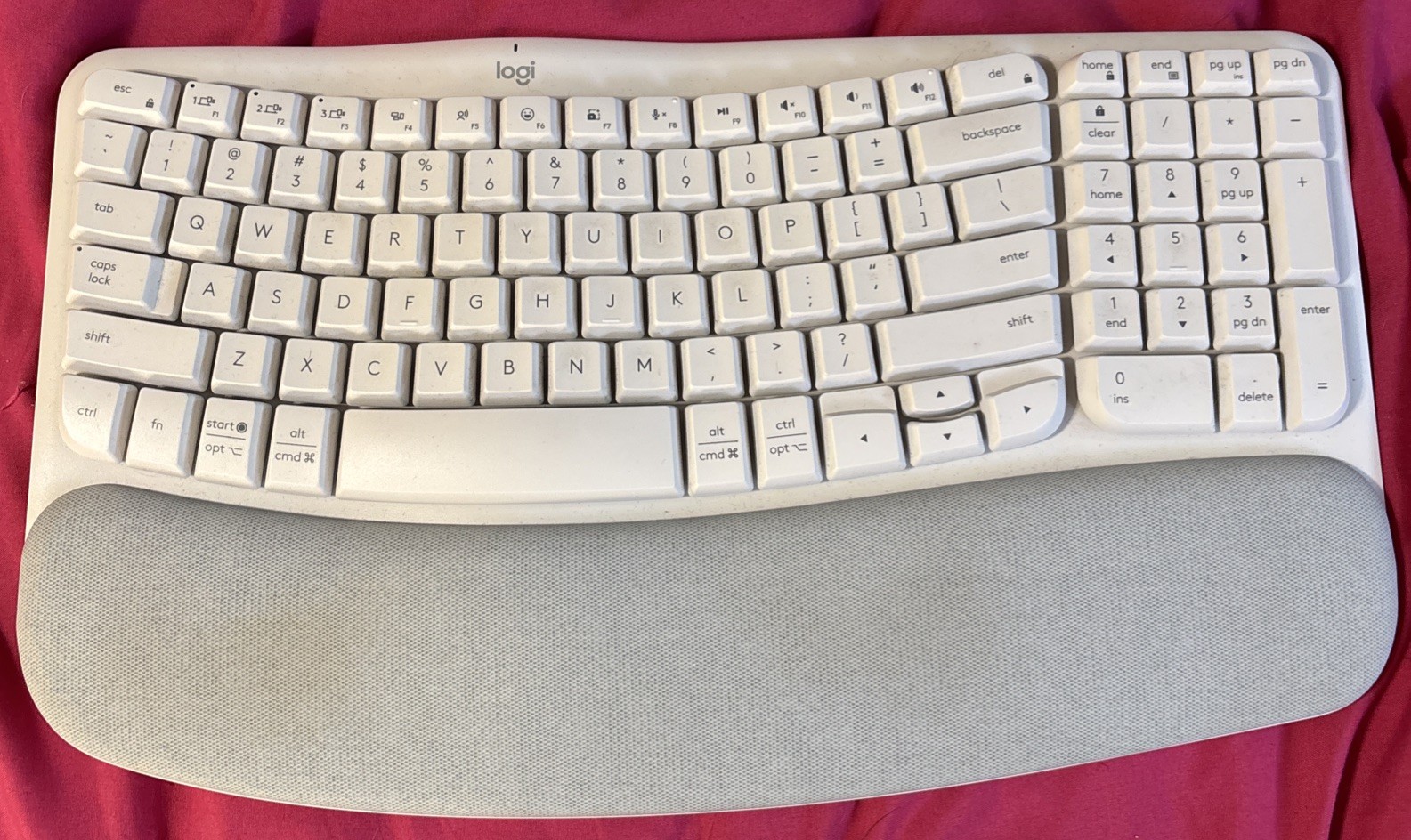 Logi wave keys Computer Keyboard and Mouse Set Wireless With Wrist Cushion