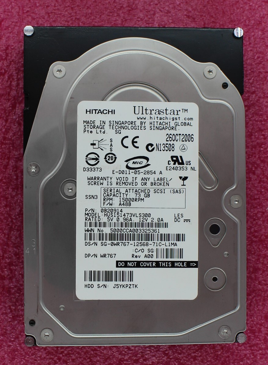 WR767 - Dell 73Gb 15K 3.5 inch SAS Hard Drive