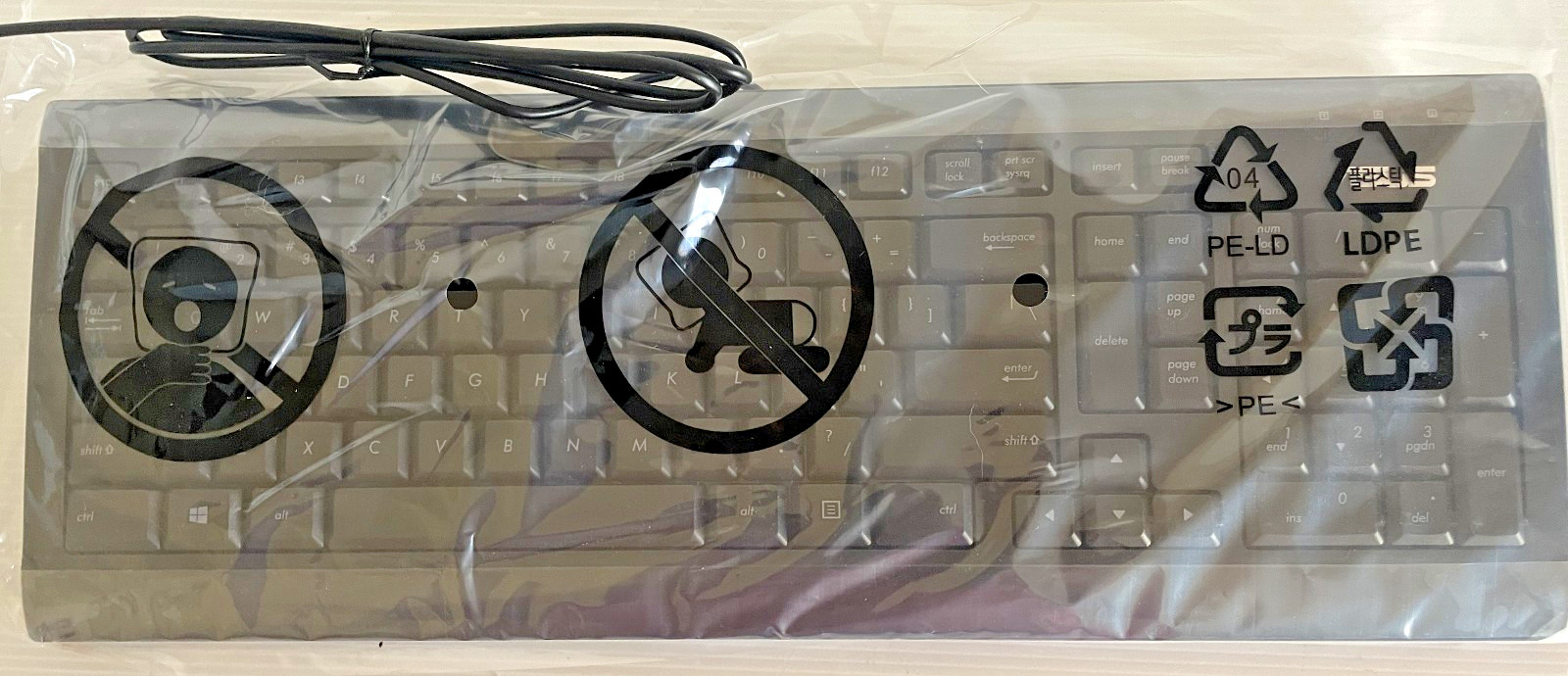 ASUS Wired Keyboard USB Black Model KB73211 NIB