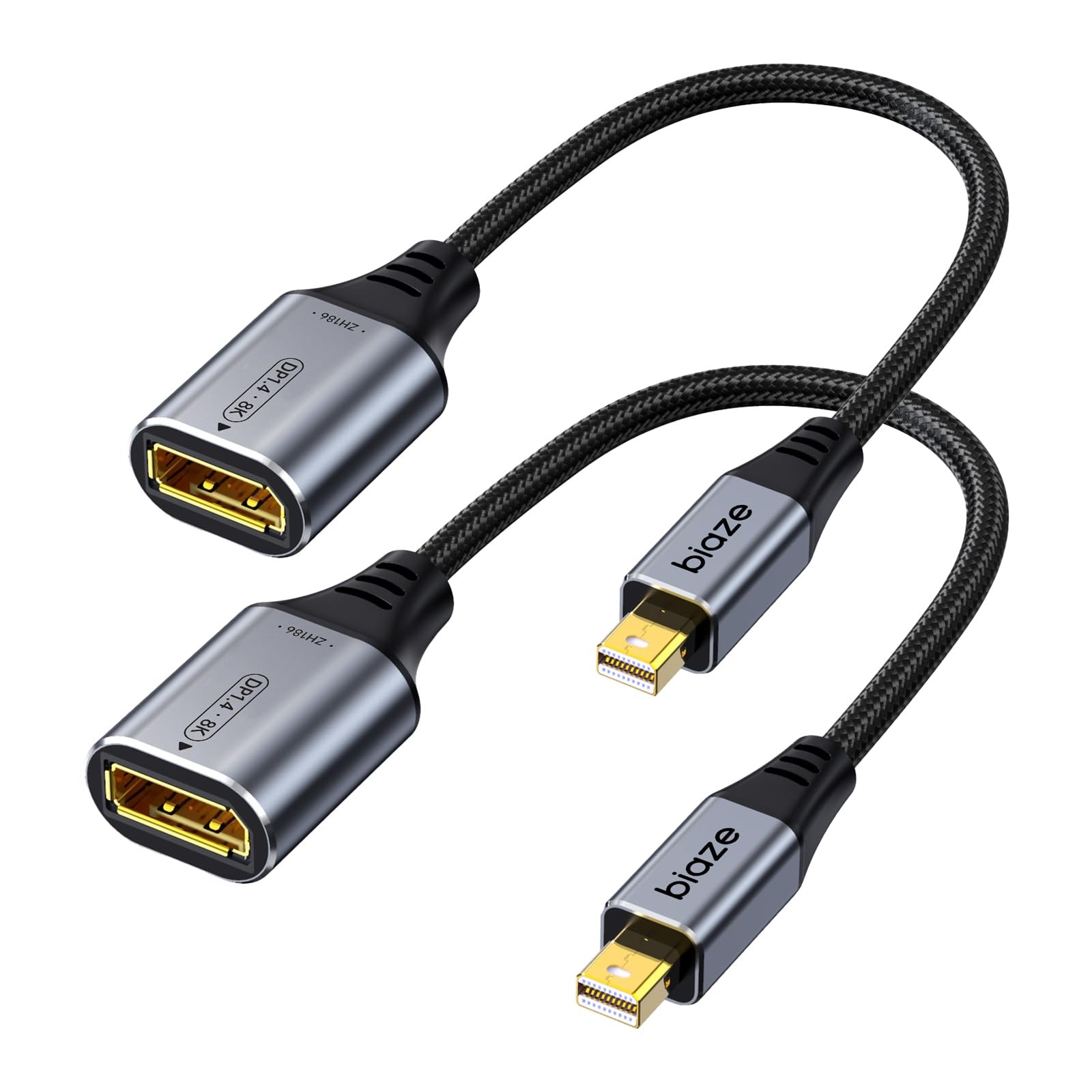 8K BiDirectional Mini DisplayPort To DisplayPort 1.4 Adapter Converter 2 PCS