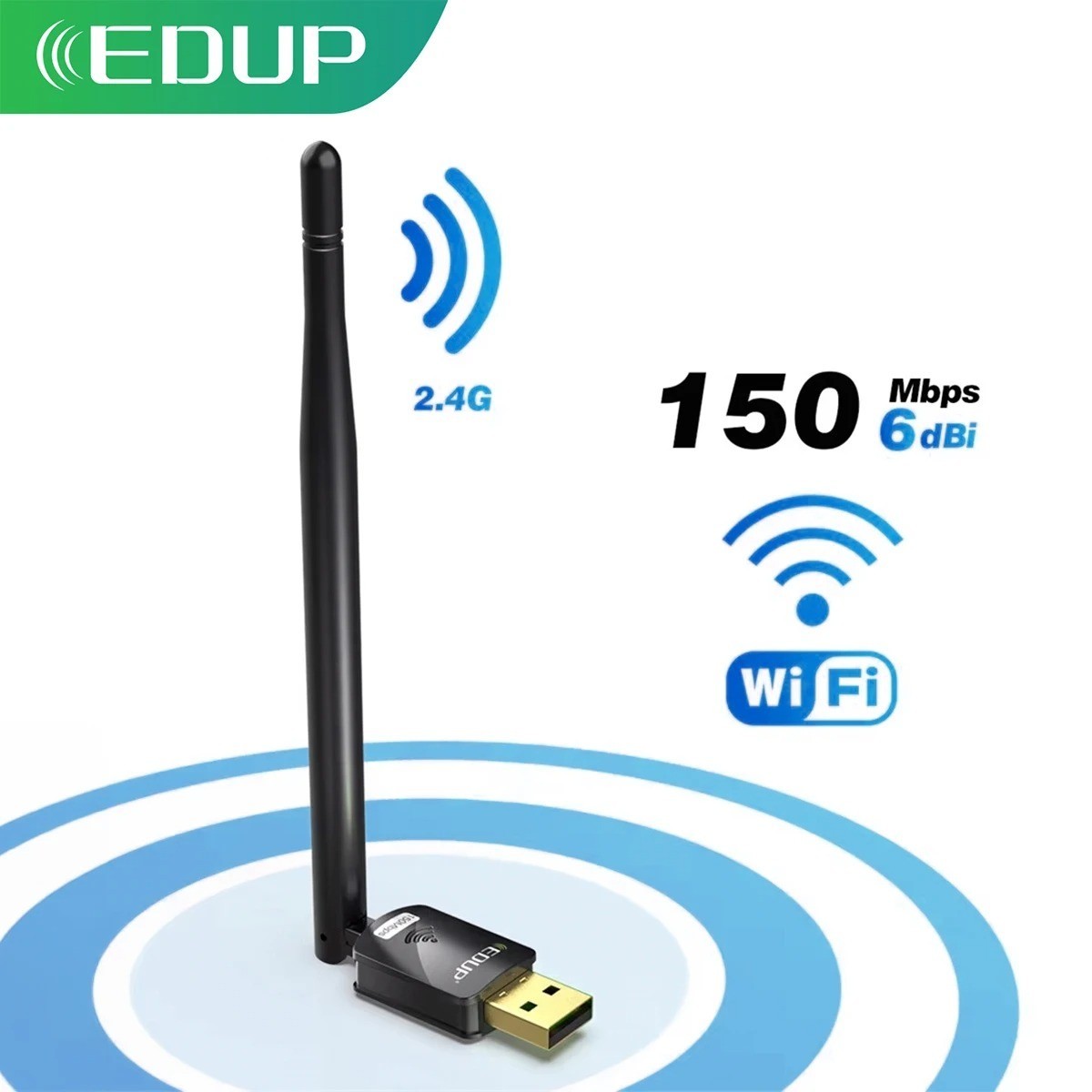 Adaptador de red inalámbrico WiFi USB para escritorio - Dongle de alta ganancia