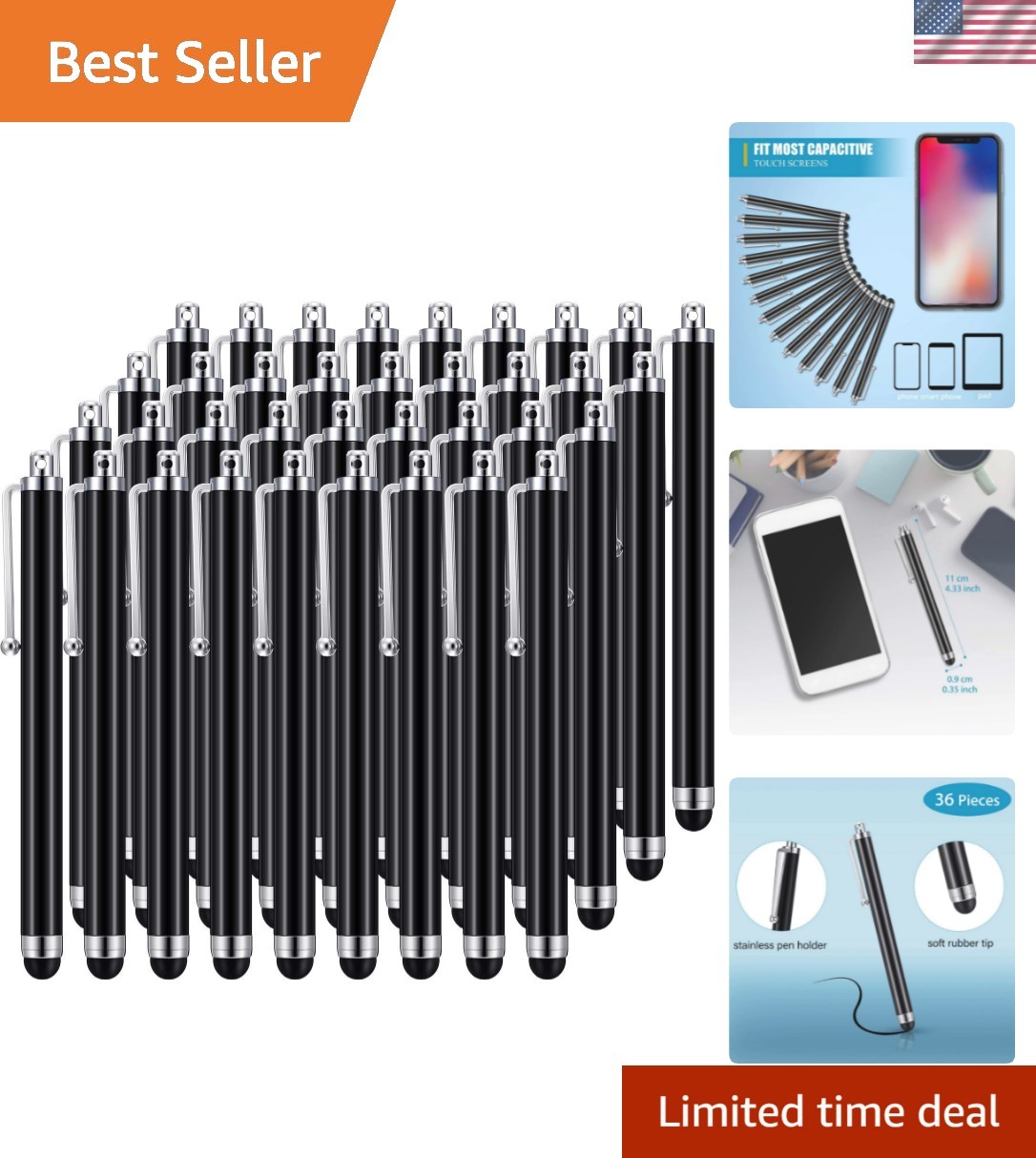36 Pcs Precision Stylus Pens – Scratch-Proof & Travel Friendly for All Ages