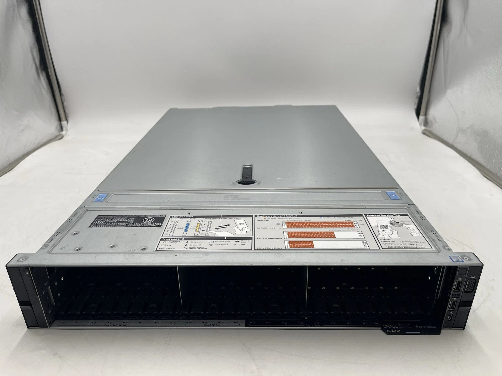 Dell PowerEdge R740XD 24SFF , 24x 2.5" NVMe, 8x SAS/SATA Chassis