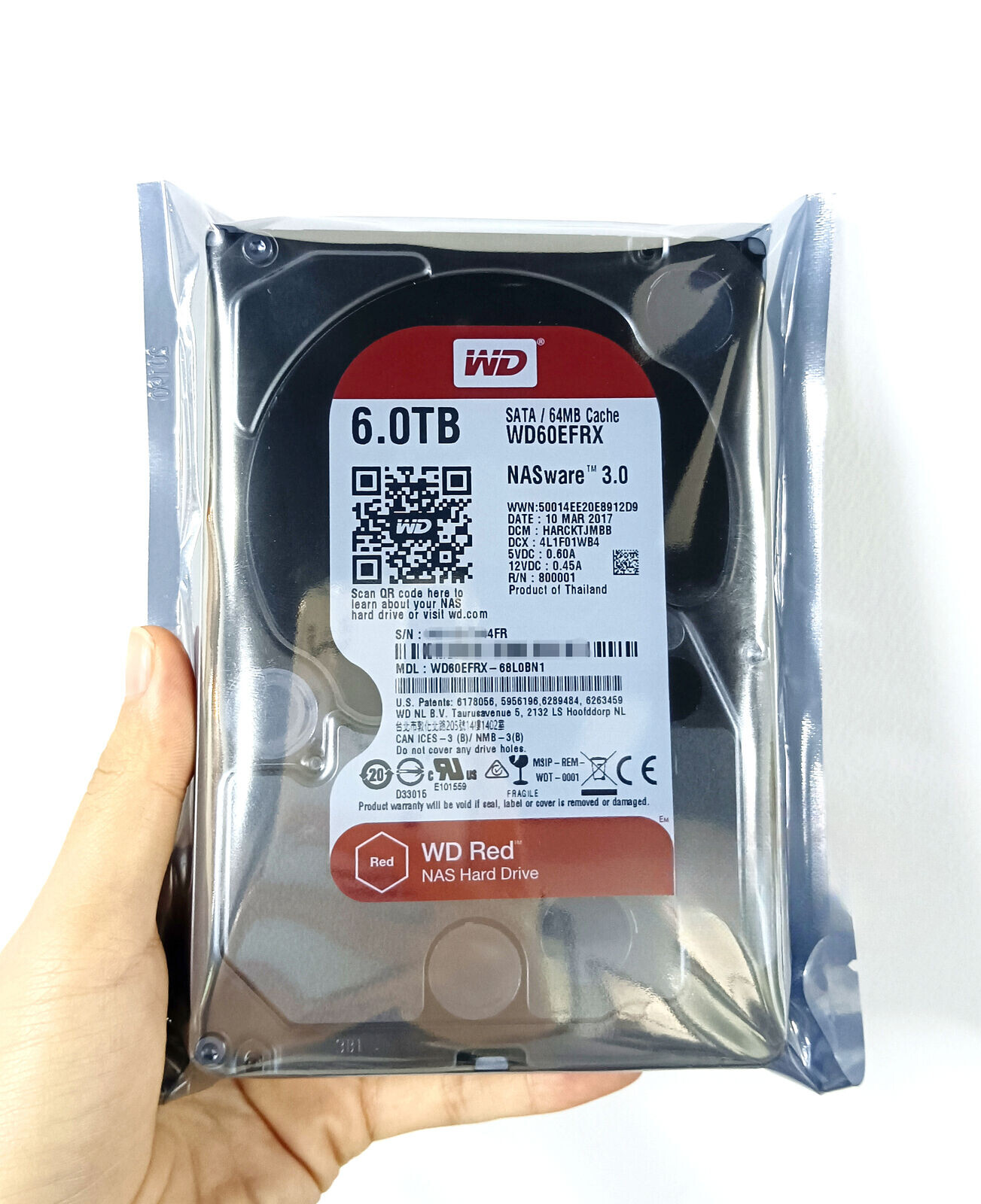 WD60EFRX WD Red 3.5" 6TB NAS ware 3.0 68L0BN1 68MYMN1 SATA 64MB Hard Drive