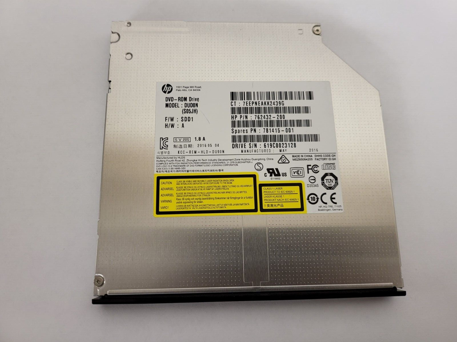 ✔️ HP DUD0N S05JH 1 DU-8DESH DVD-ROM Drive 1 GUDON DVD-RW 781415-001 781416-001