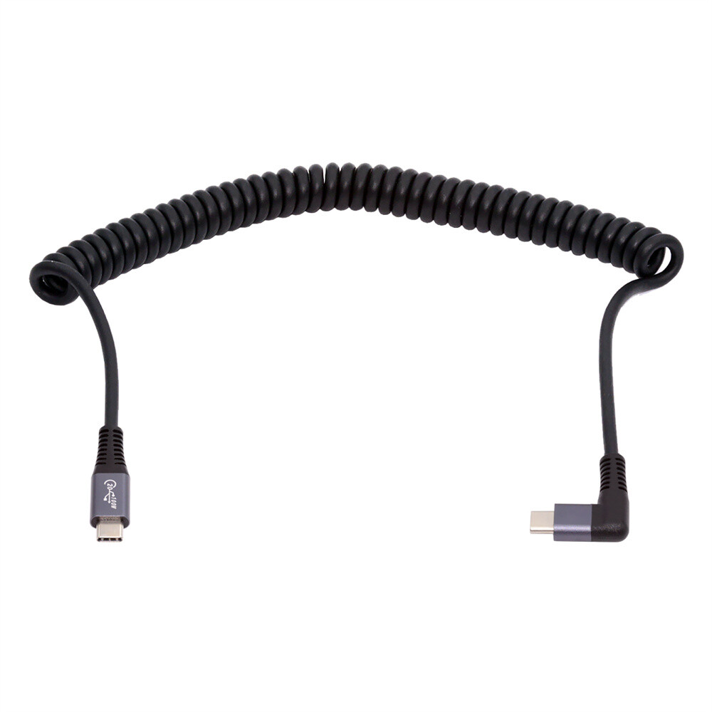 Stretch Coiled USB-C USB4 Cable 20Gbps Rapid Charging Wire 100W Type-C OTG