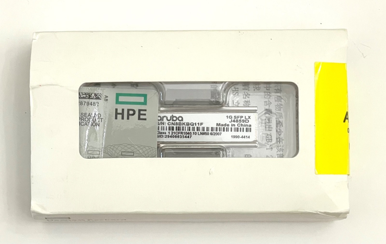 New HPE Aruba J4859D 1G SFP LC LX 10km SMF Transceiver Module 1990-4414